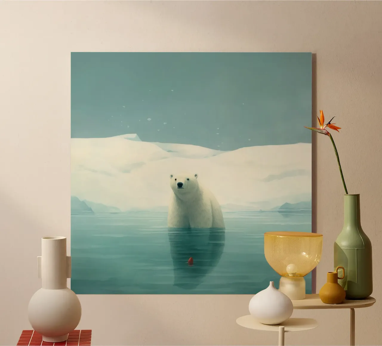 Orso polare minimo 1 plexiglass da Minimal Animal Art
