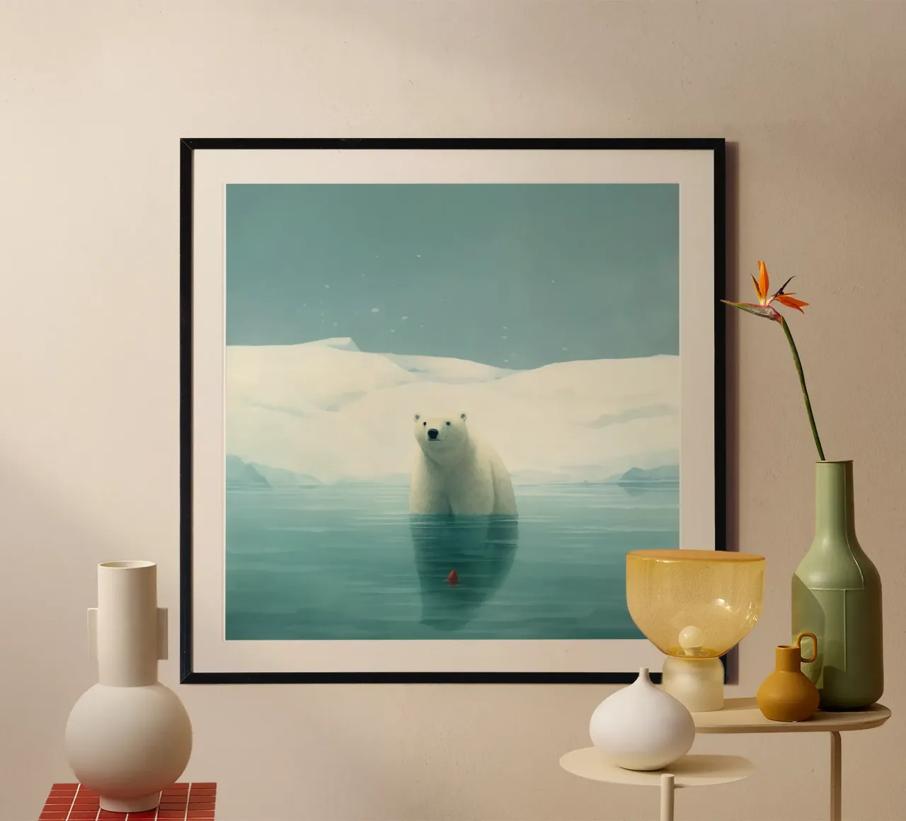 Minimal Eisbär 1 Poster von Minimal Animal Art