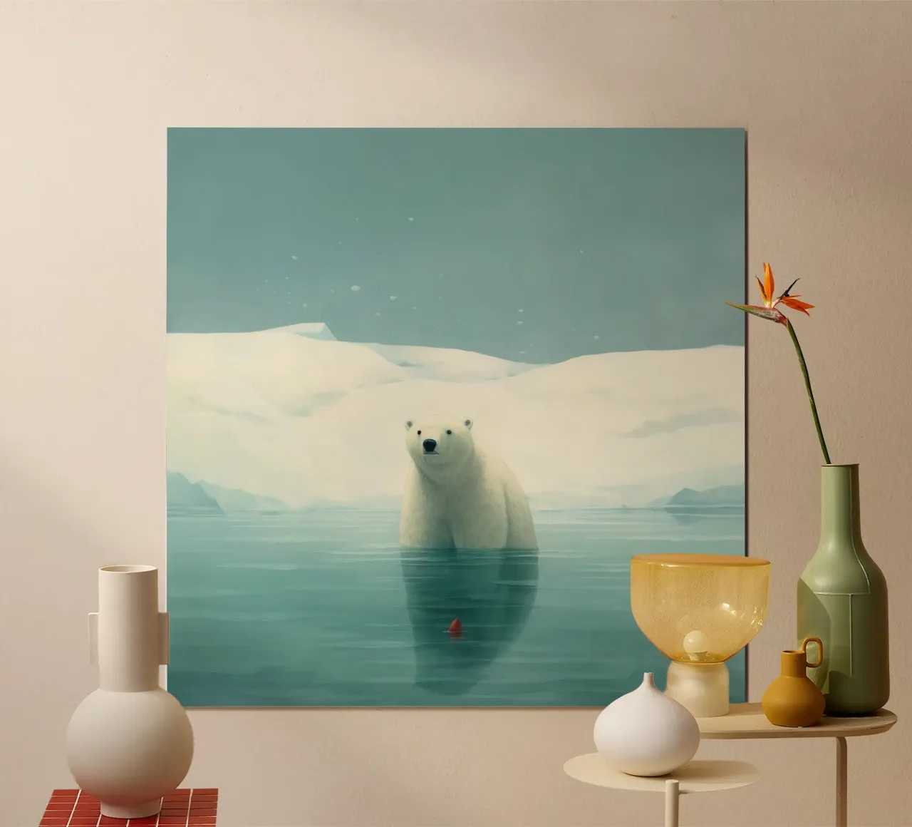 Minimal Eisbär 1 Poster von Minimal Animal Art