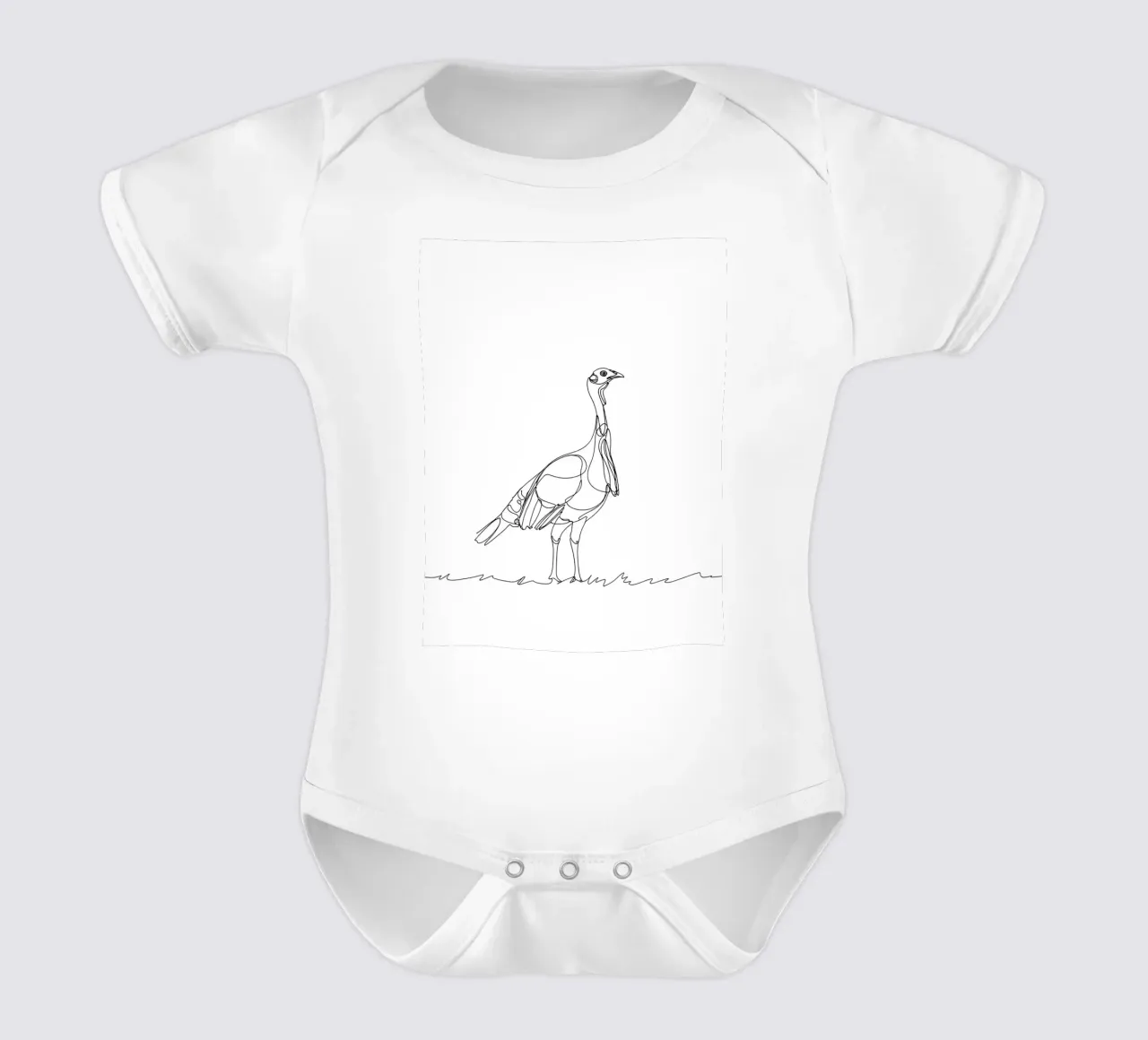 Uccello in piedi Line Art minimalista body neonato maniche corte da Viv Line Art