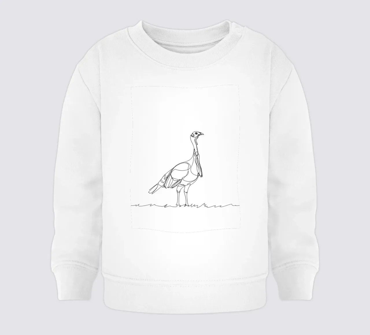 Uccello in piedi Line Art minimalista felpa neonato da Viv Line Art