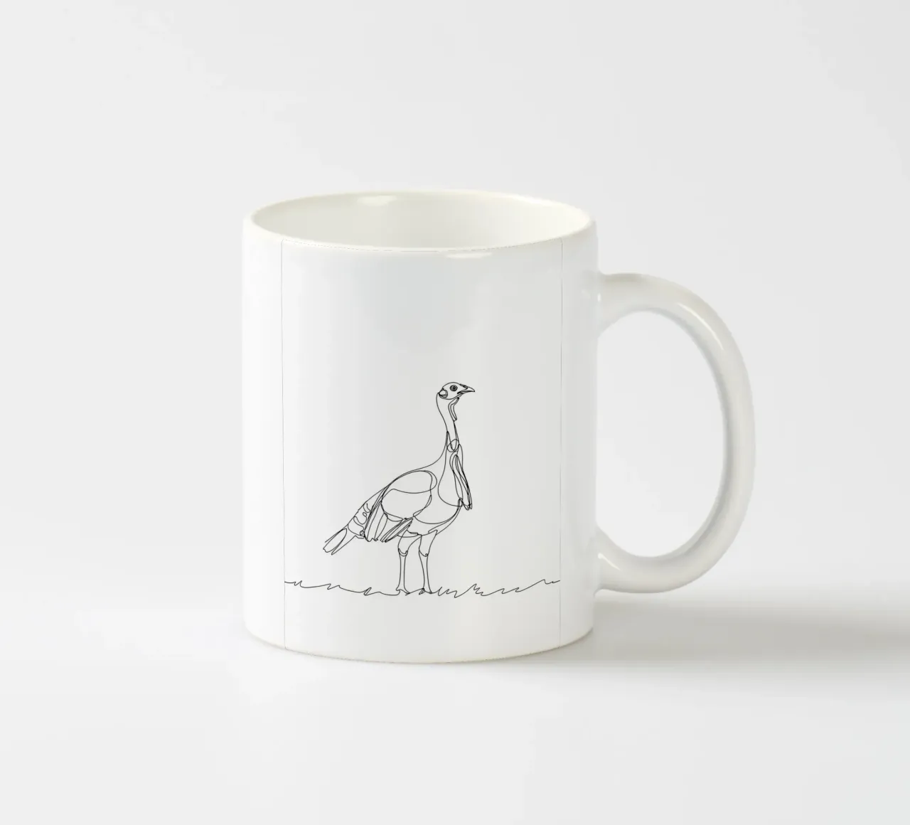 Uccello in piedi Line Art minimalista tazza in ceramica da Viv Line Art