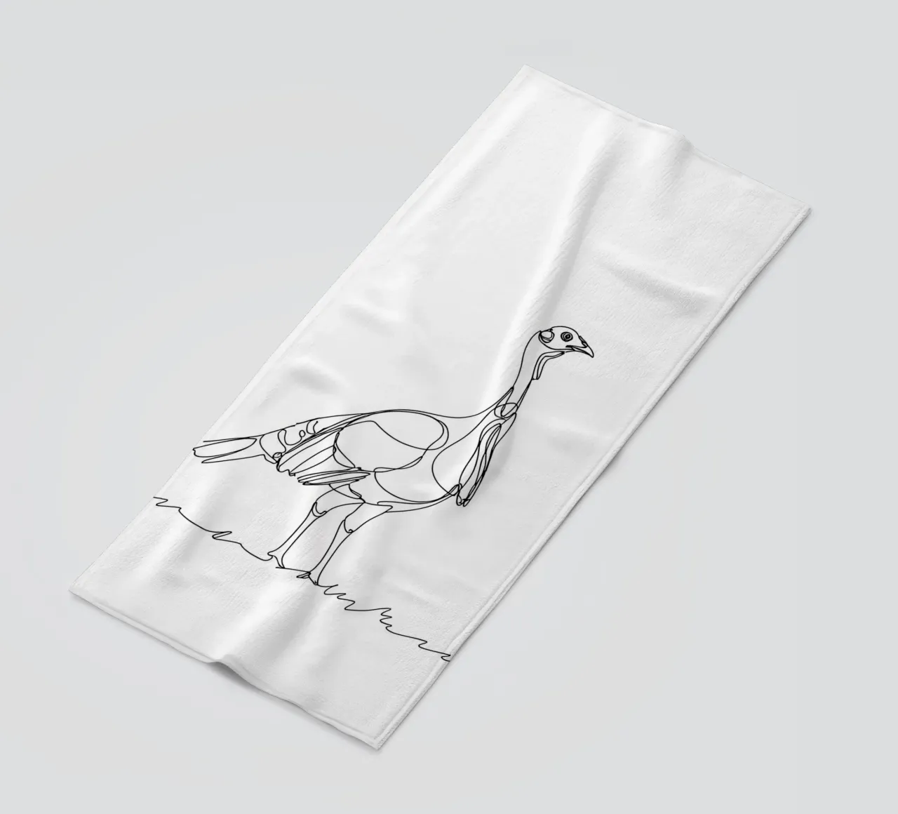 Uccello in piedi Line Art minimalista telo mare da Viv Line Art