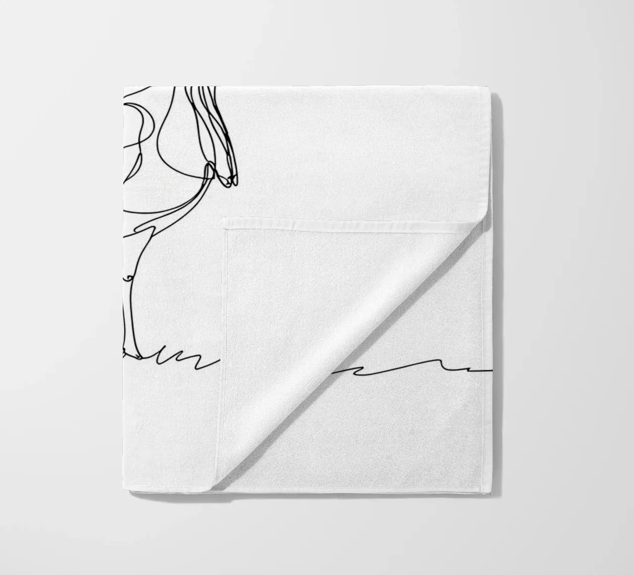 Uccello in piedi Line Art minimalista telo mare da Viv Line Art