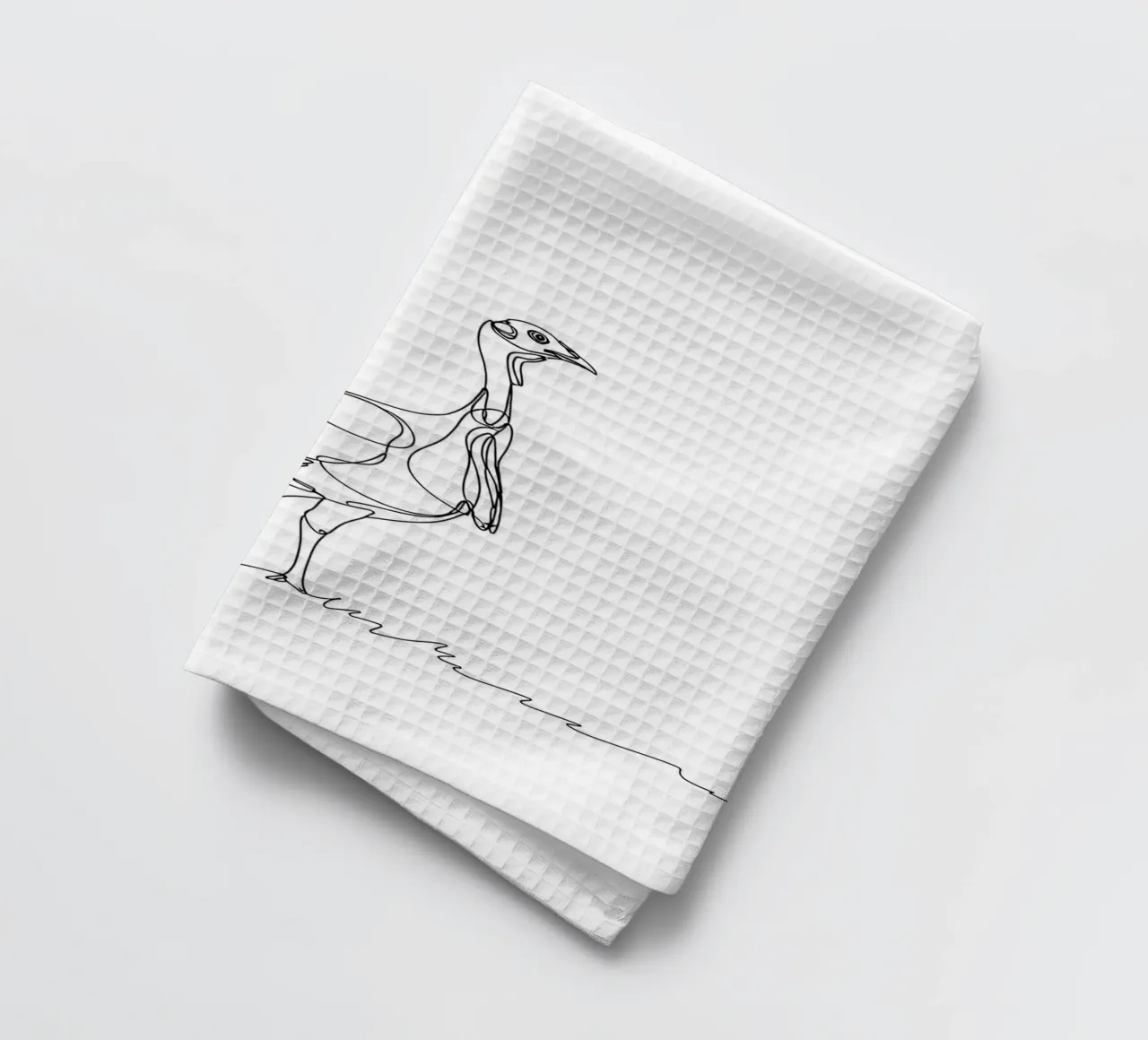 Uccello in piedi Line Art minimalista canovaccio da cucina da Viv Line Art