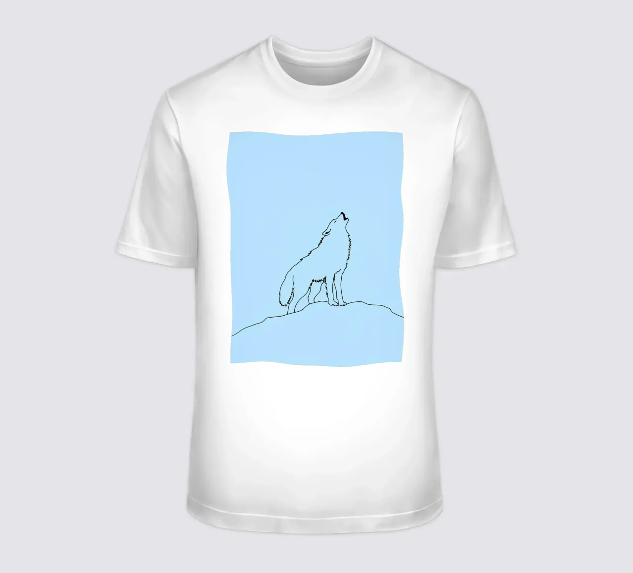 Wolf Howling Minimalist Line Art Drawing t-shirt by Viv Line Art