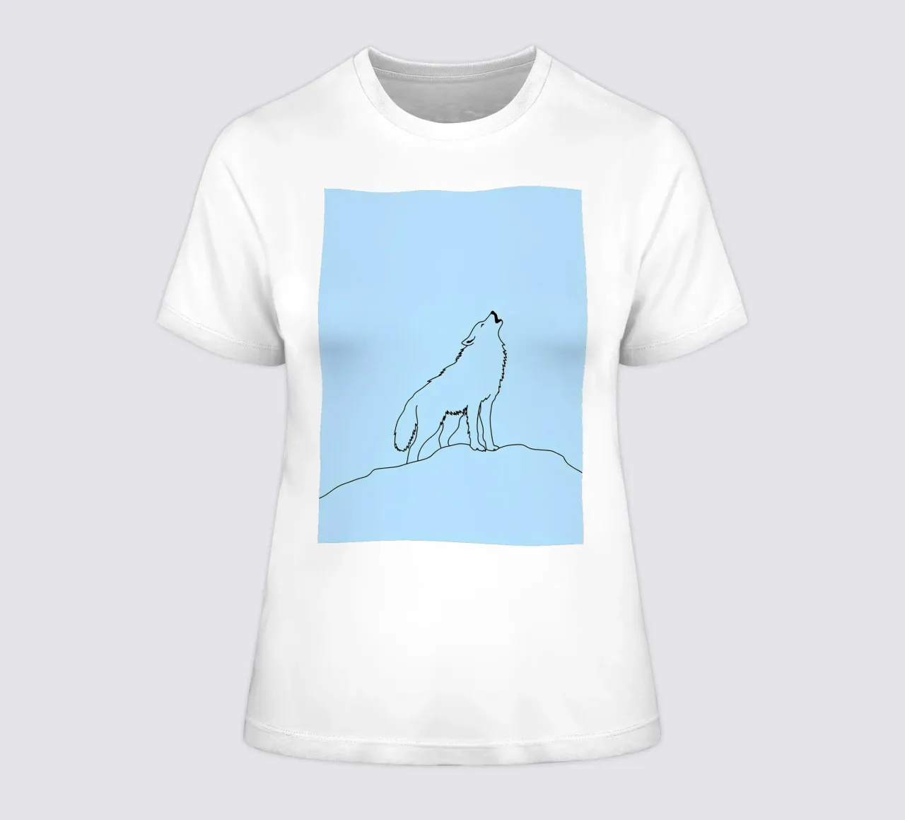 Wolfsgeheul Minimalist Line Art Zeichnung Frauen T-Shirt von Viv Line Art