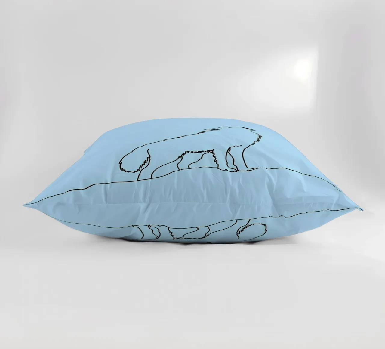 Lupo che ulula Disegno lineare minimalista cuscino da Viv Line Art