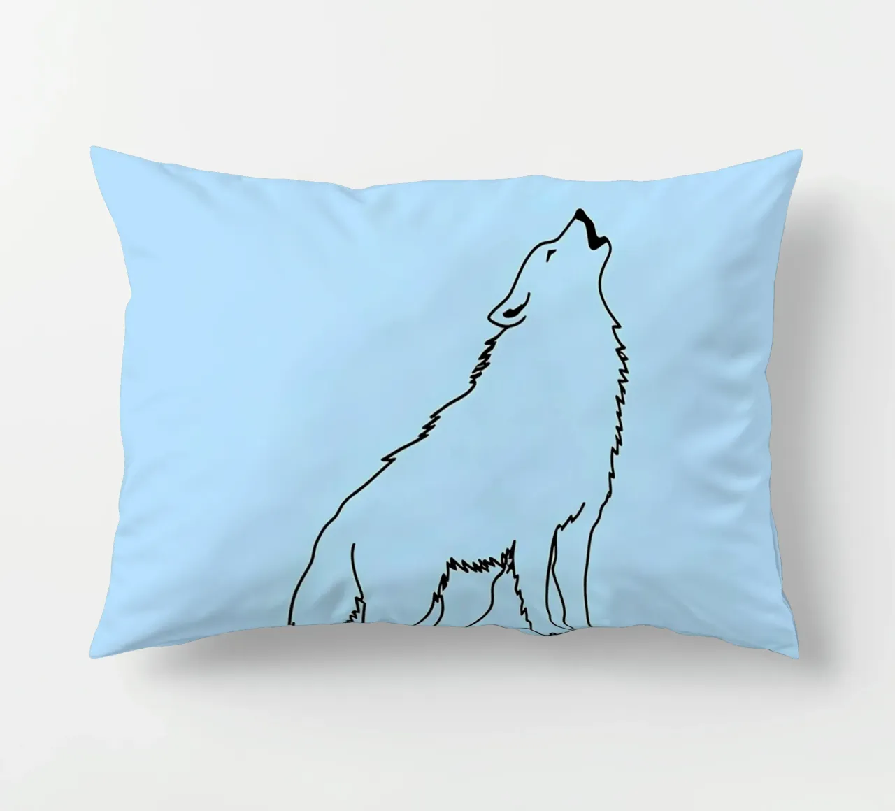 Lupo che ulula Disegno lineare minimalista cuscino da Viv Line Art
