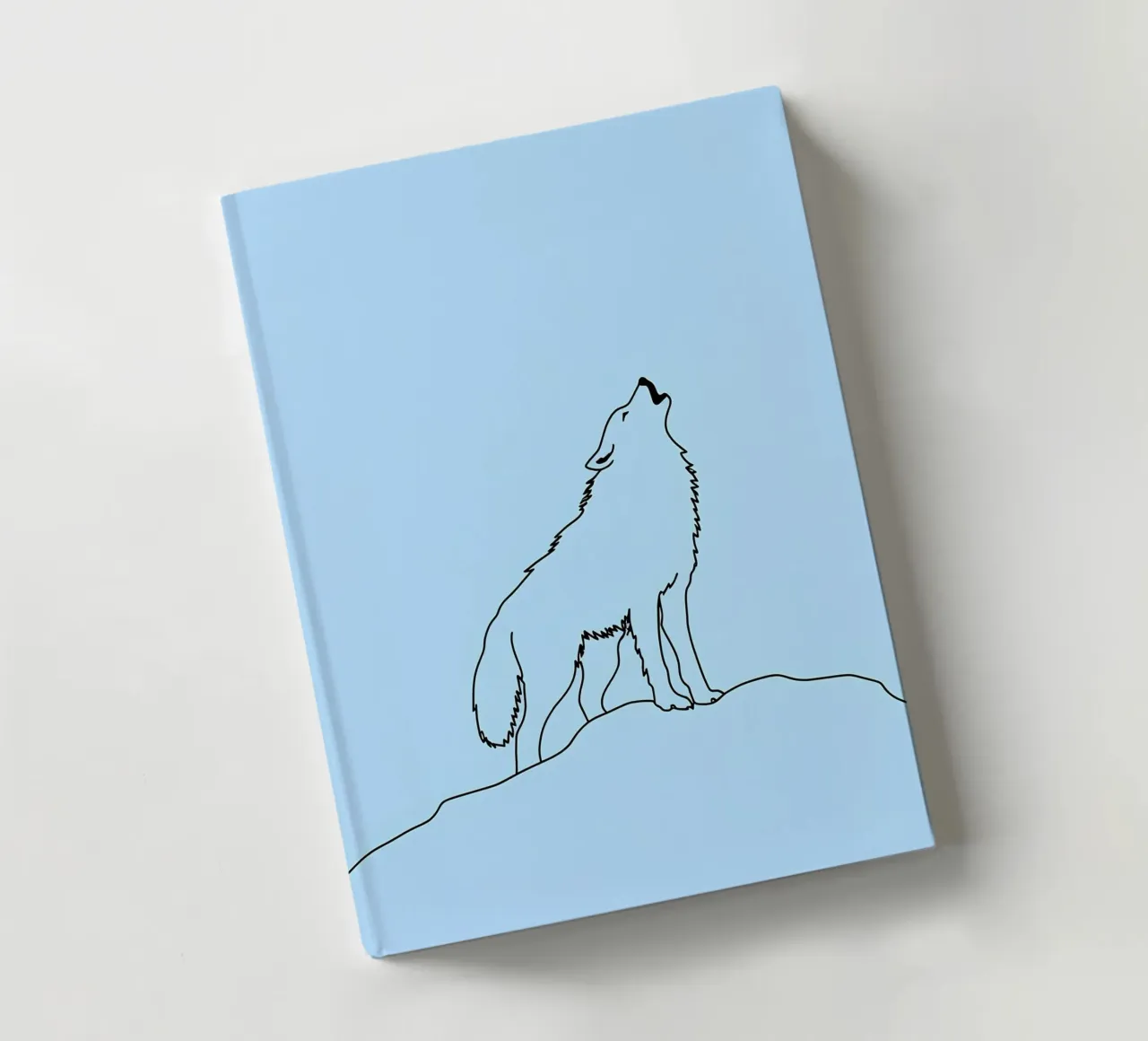 Loup hurlant Dessin au trait minimaliste carnet de notes de Viv Line Art