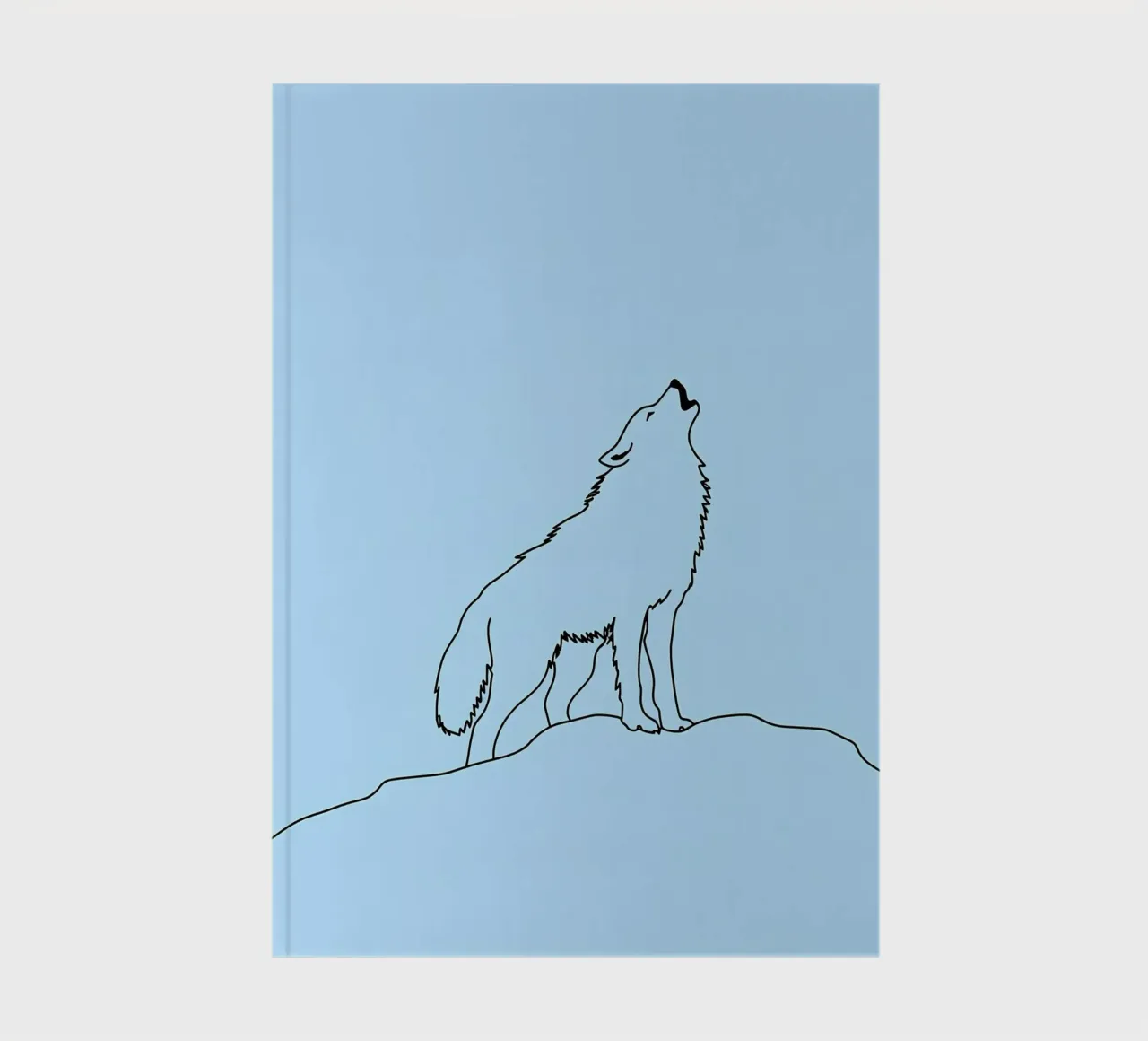 Loup hurlant Dessin au trait minimaliste carnet de notes de Viv Line Art