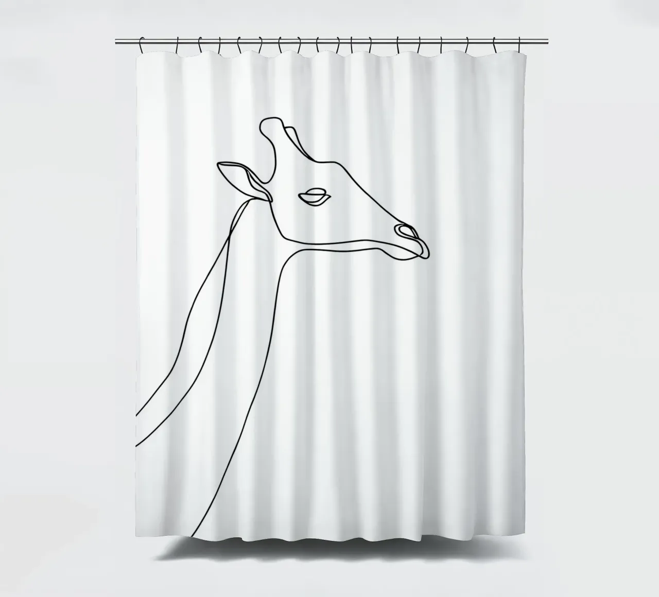 Giraffe Minimalist Line Art Drawing Duschvorhang von Viv Line Art
