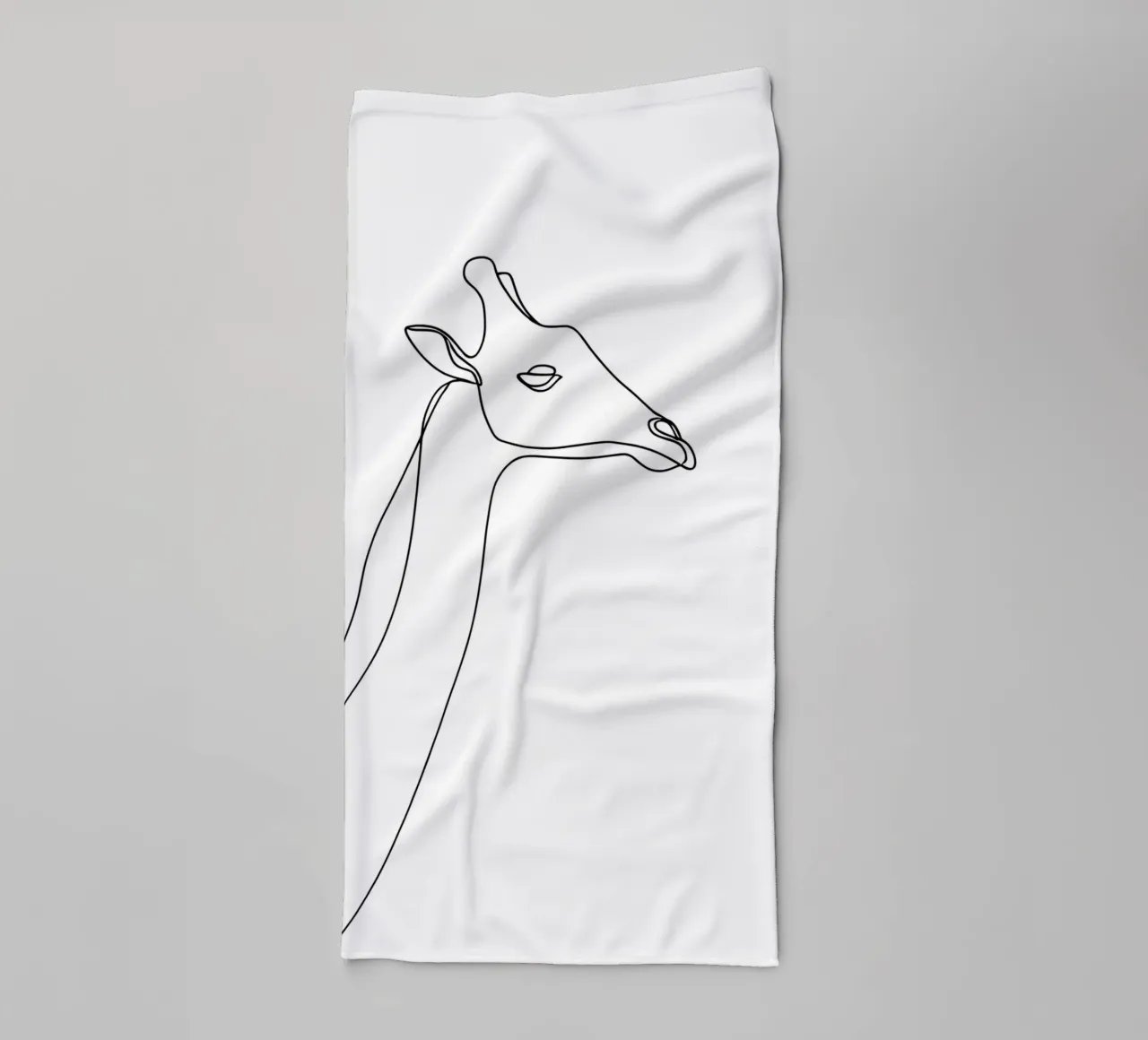 Giraffe Minimalist Line Art Drawing Handtuch von Viv Line Art