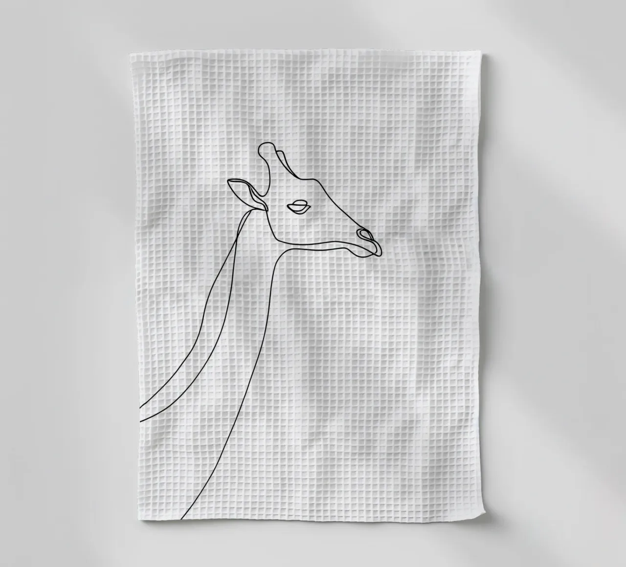 Giraffe Minimalist Line Art Drawing Geschirrtuch von Viv Line Art