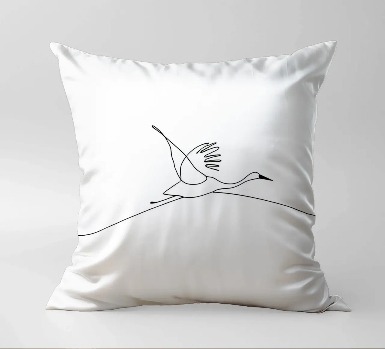 Airone che vola Disegno d'arte lineare minimalista cuscino da Viv Line Art