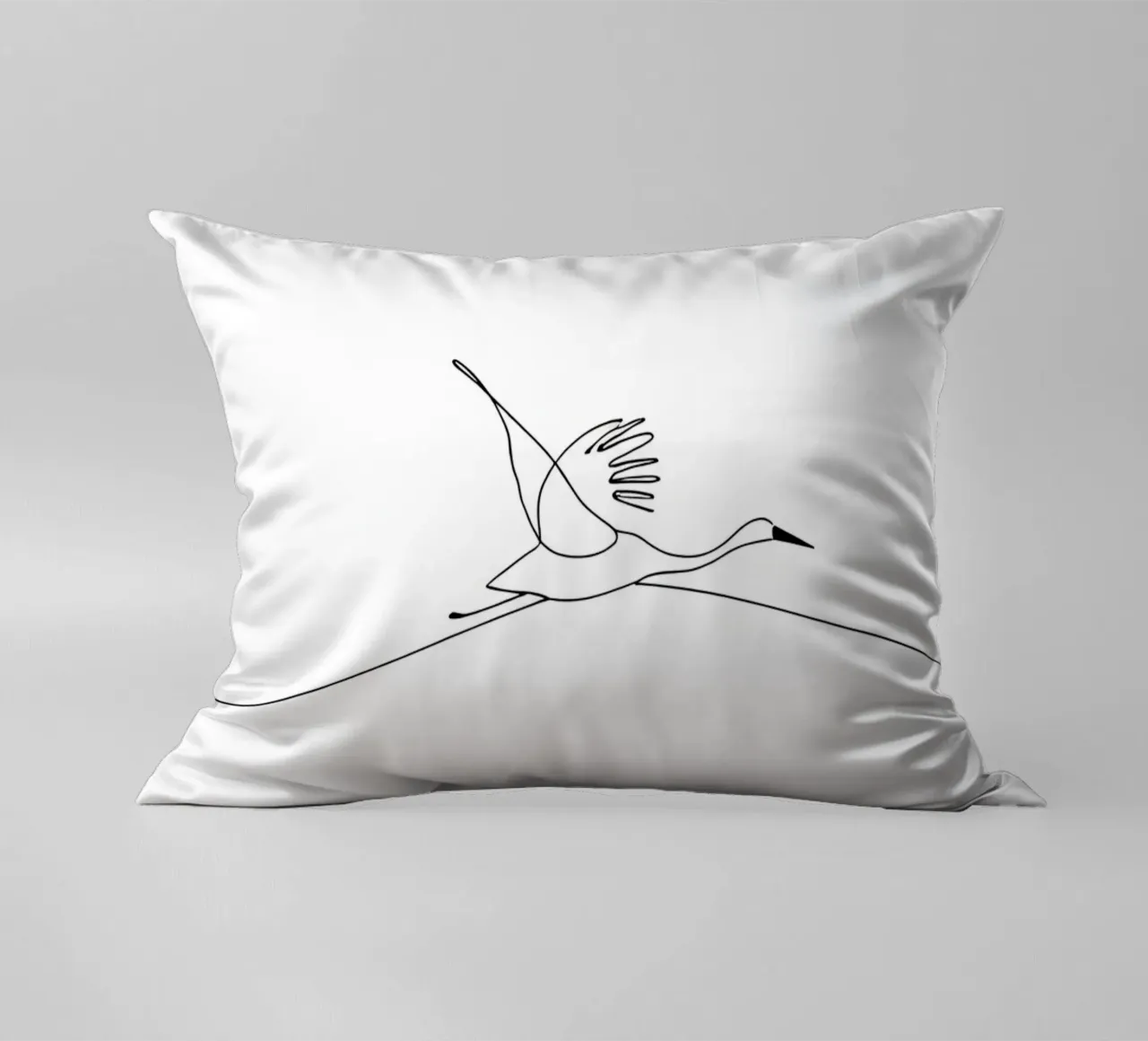 Airone che vola Disegno d'arte lineare minimalista cuscino da Viv Line Art