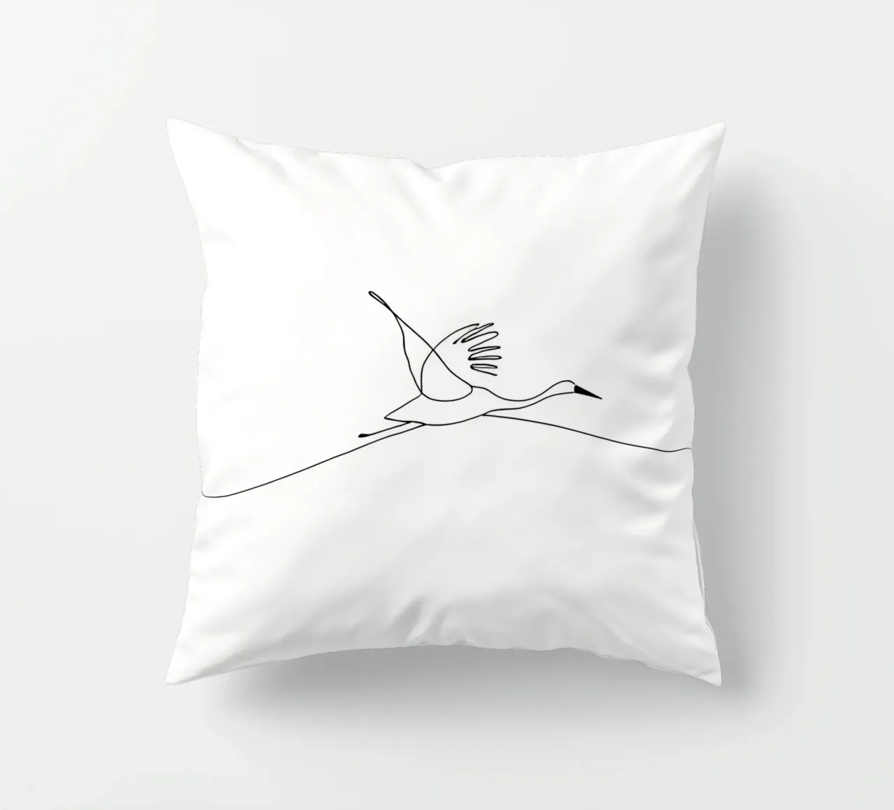 Airone che vola Disegno d'arte lineare minimalista cuscino da Viv Line Art