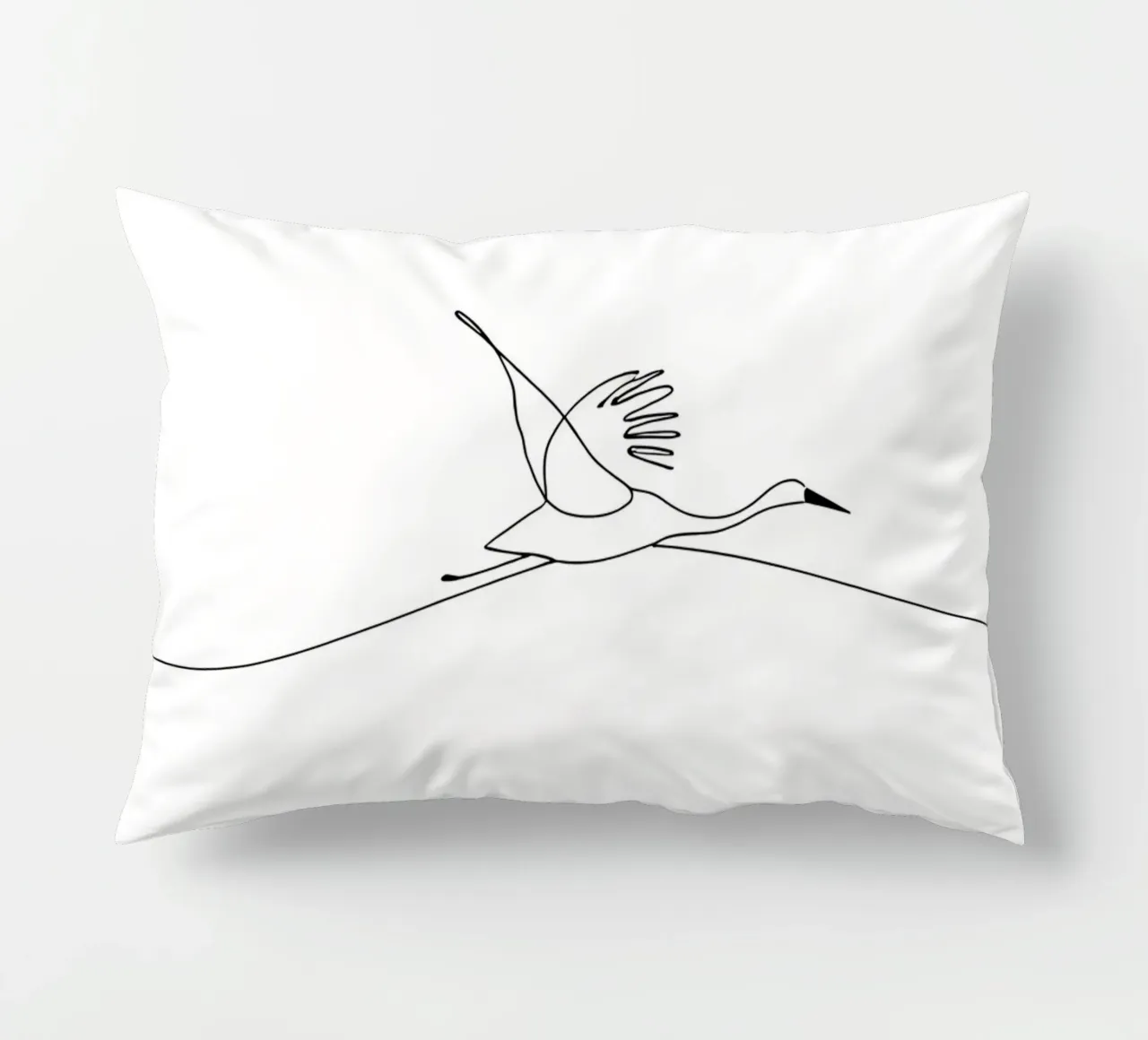 Airone che vola Disegno d'arte lineare minimalista cuscino da Viv Line Art