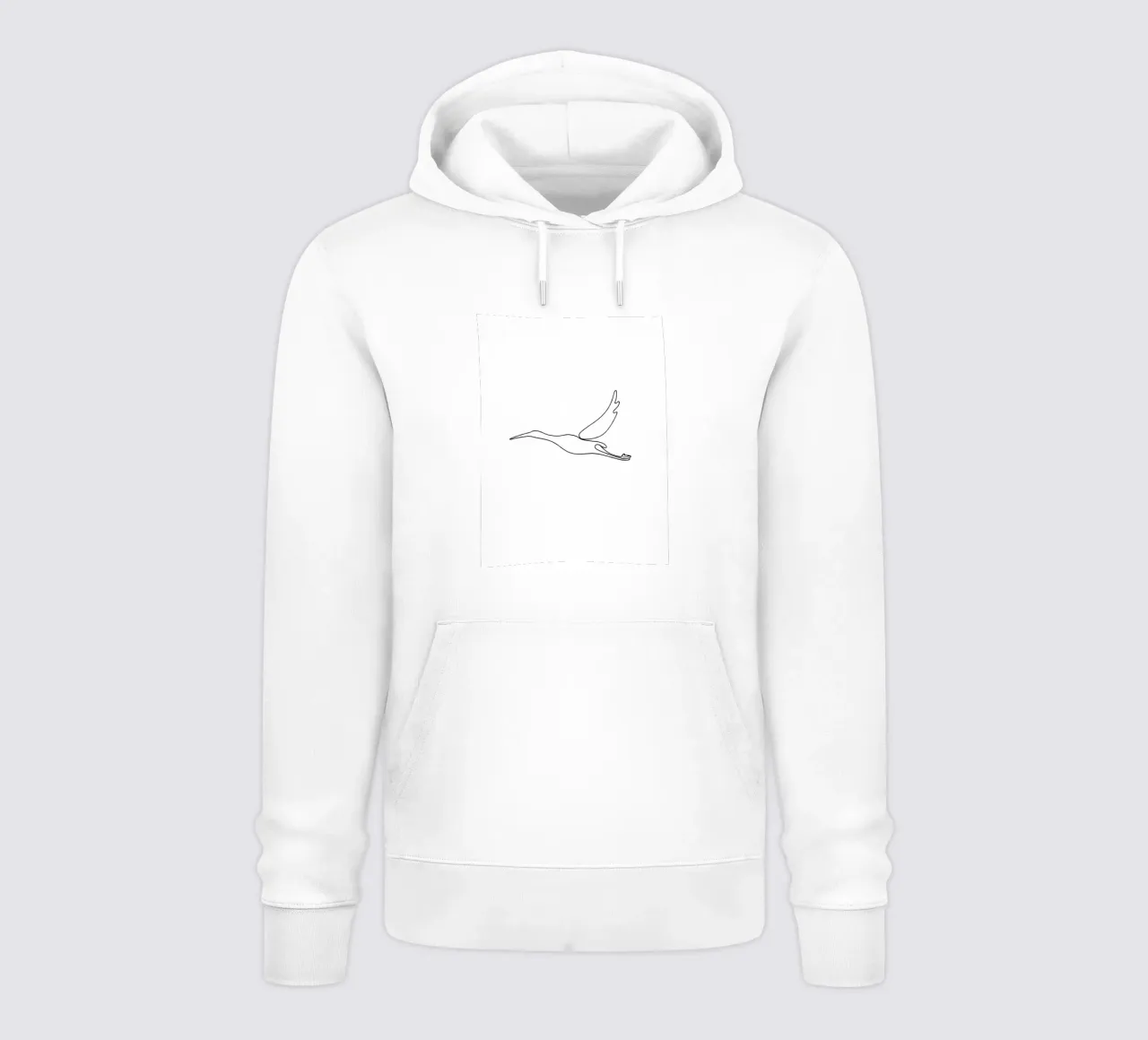 Crane Bird Flying Minimalist Line Art Drawing hoodie by Viv Line Art