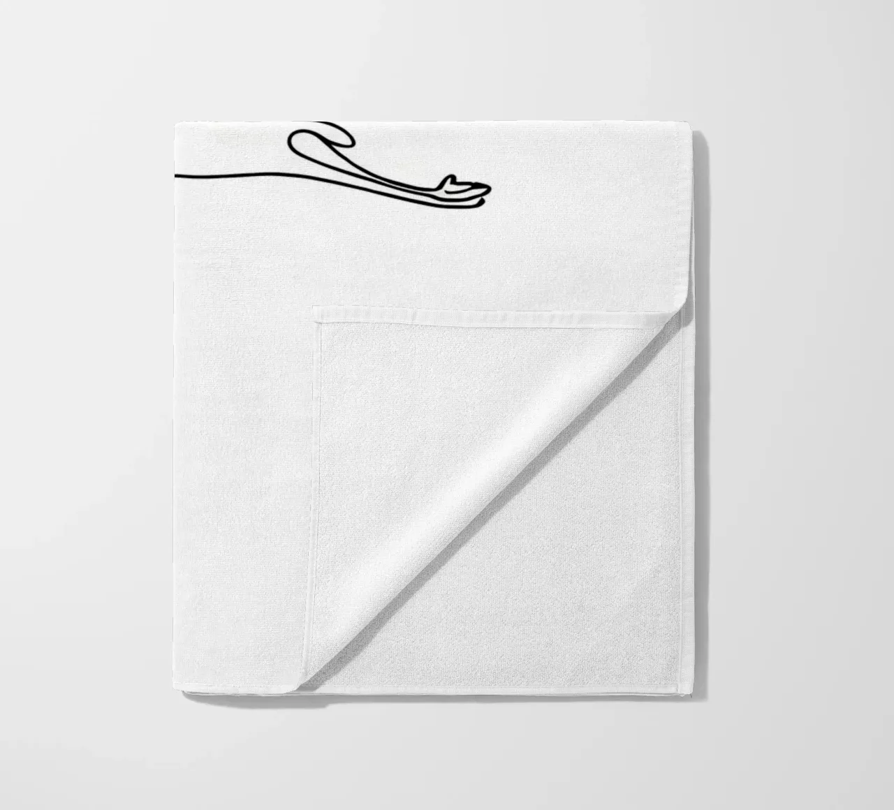 Grue oiseau volant Dessin au trait minimaliste serviette de plage de Viv Line Art