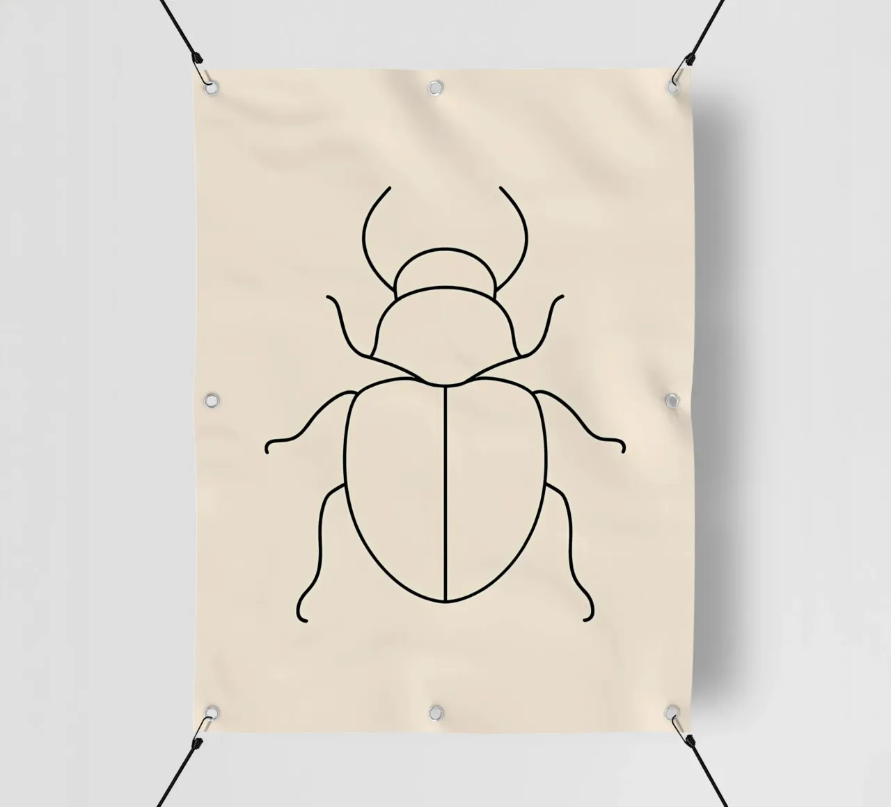 Beetle Minimalist Line Art pvc cover by Viv Line Art