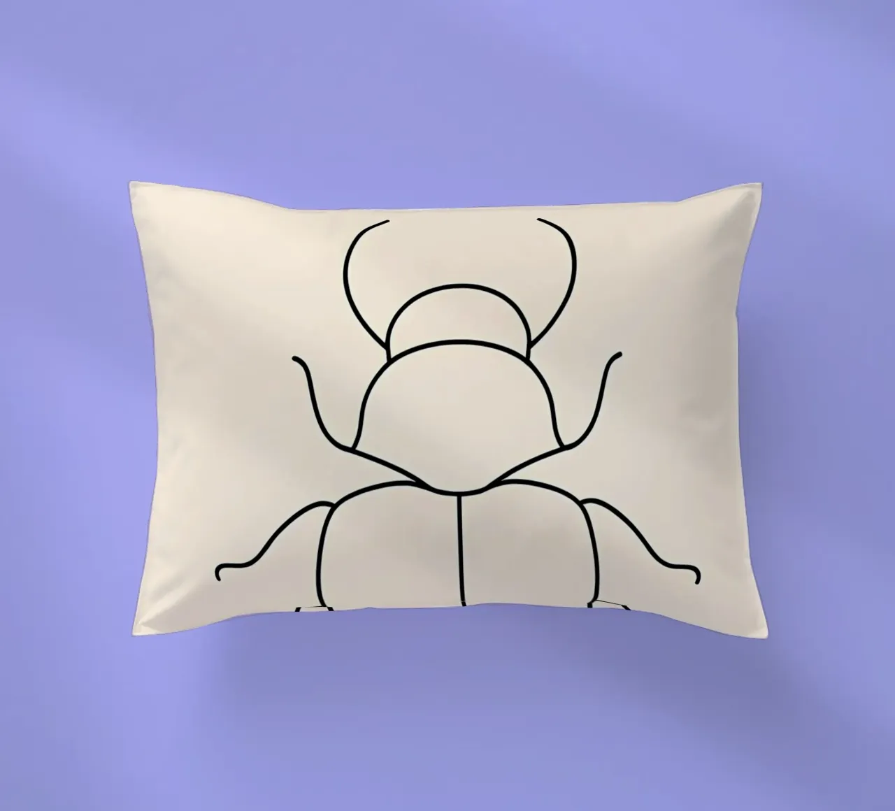 Beetle Minimalist Line Art decorative cushion by Viv Line Art