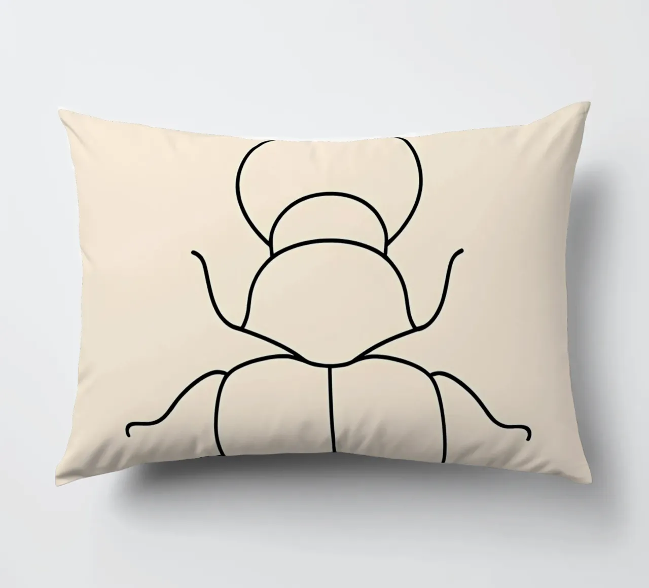 Beetle Minimalist Line Art decorative cushion by Viv Line Art