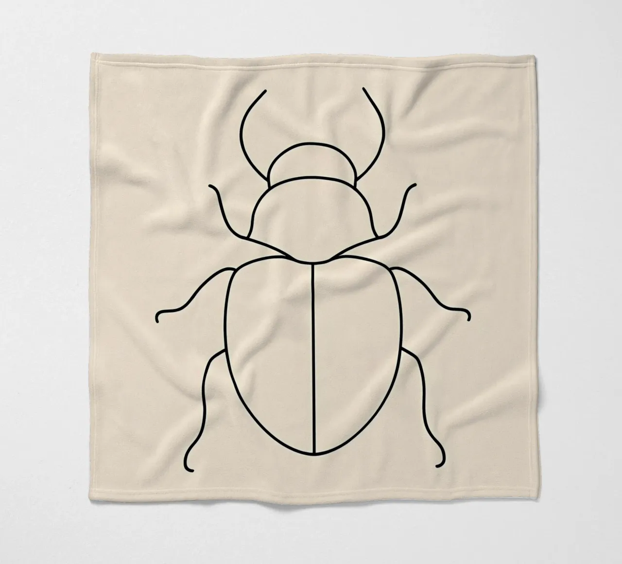 Käfer Minimalist Line Art Fleecedecke von Viv Line Art