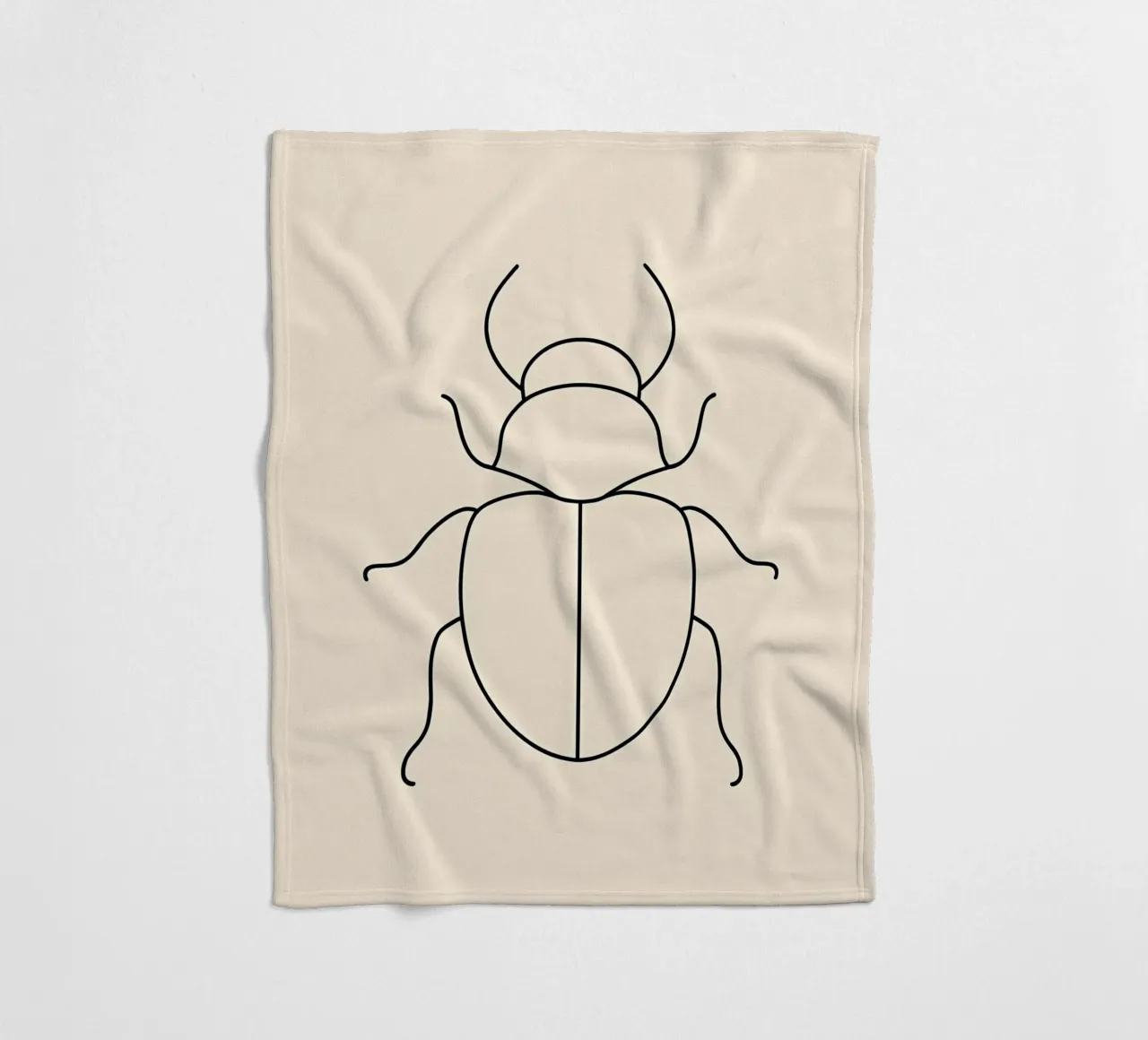 Käfer Minimalist Line Art Fleecedecke von Viv Line Art