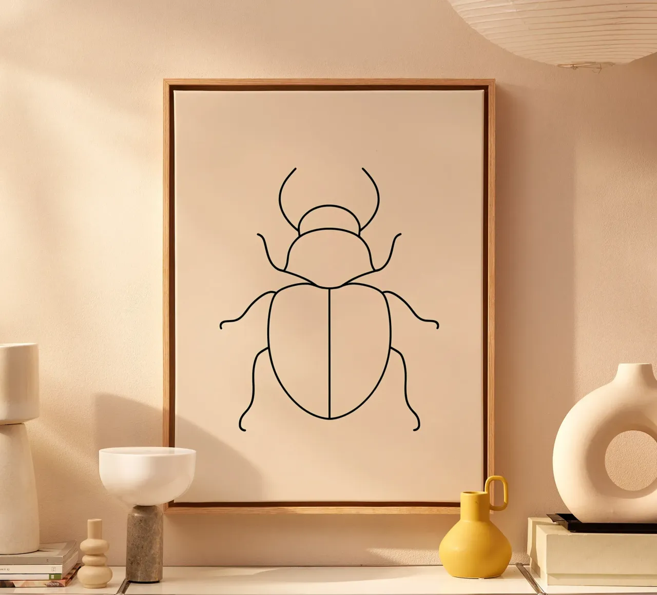 Beetle Minimalist Line Art canvas by Viv Line Art