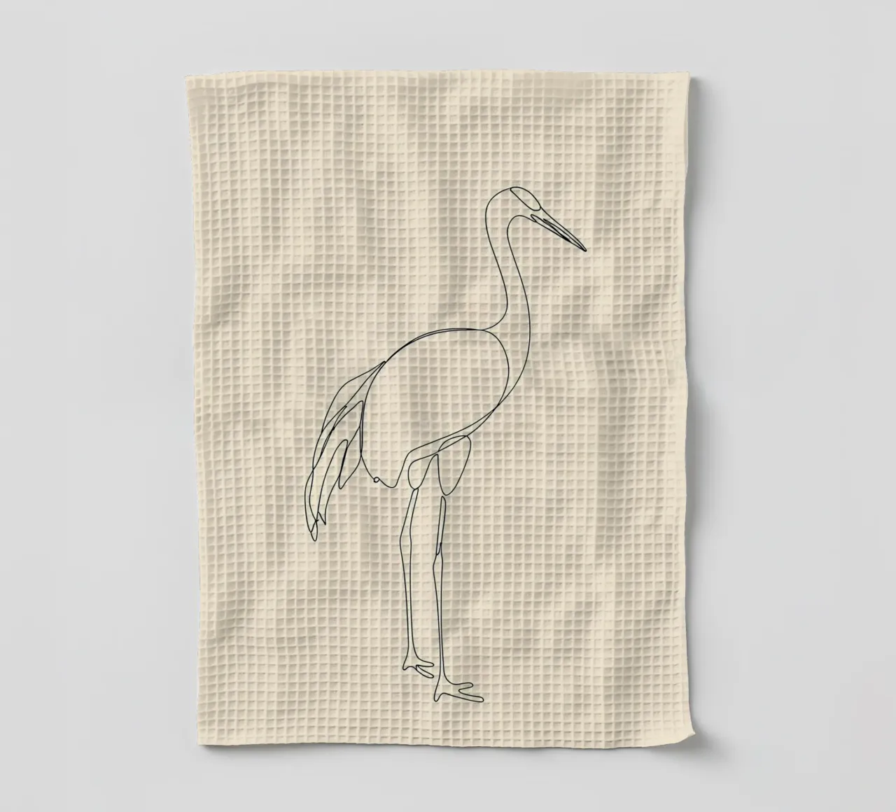 Oiseau Héron Dessin au trait minimaliste torchon de Viv Line Art