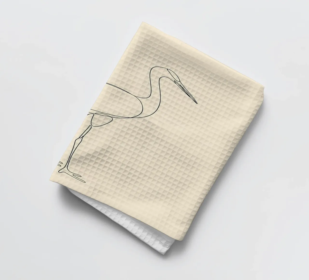 Oiseau Héron Dessin au trait minimaliste torchon de Viv Line Art