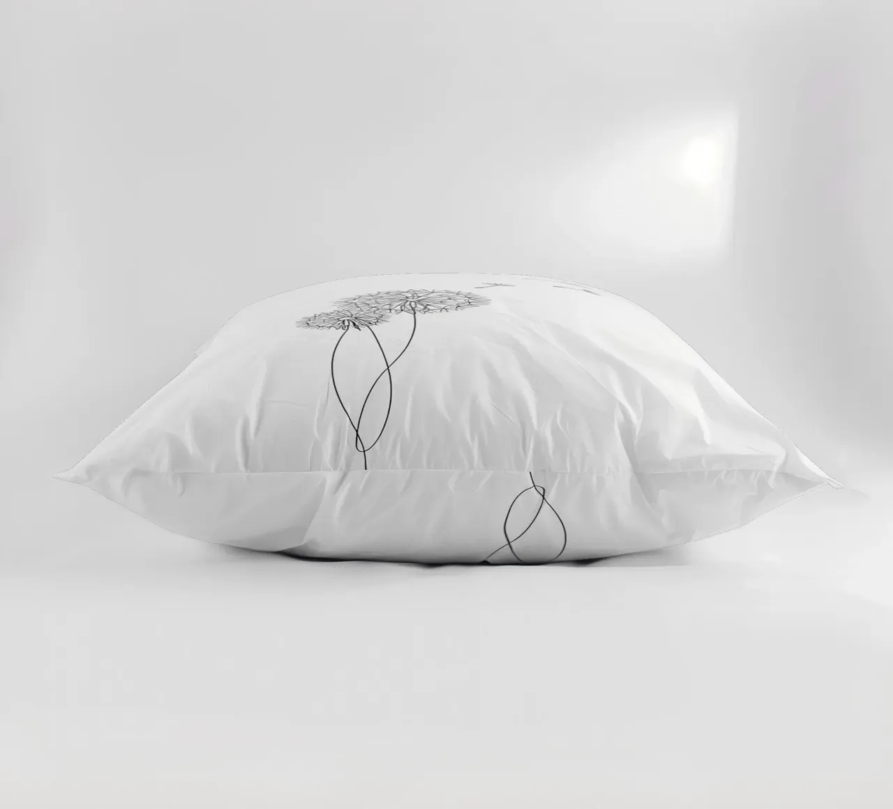Dandelion Minimalist Line Art decorative cushion by Viv Line Art
