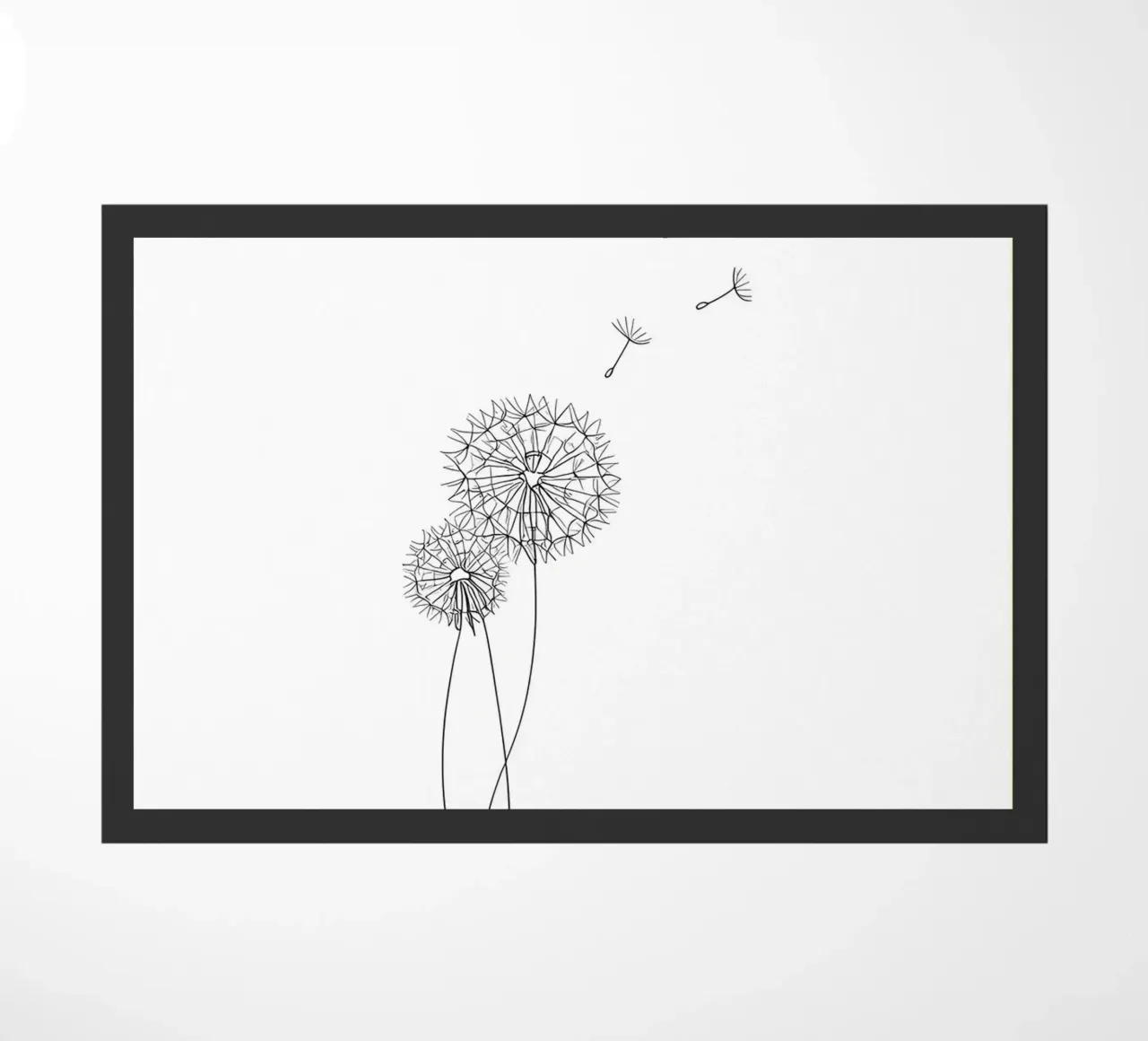 Diente de león Minimalist Line Art felpudo de Viv Line Art