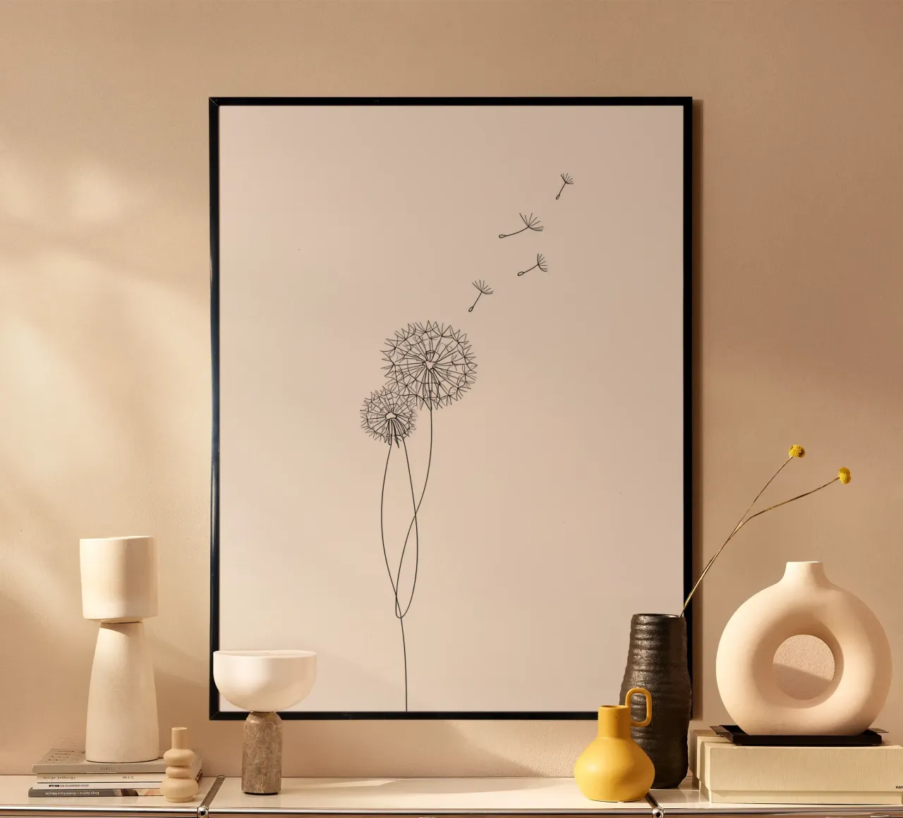 Diente de león Minimalist Line Art hahnemühle de Viv Line Art