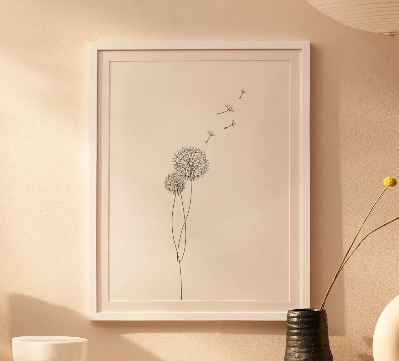 Diente de león Minimalist Line Art hahnemühle de Viv Line Art