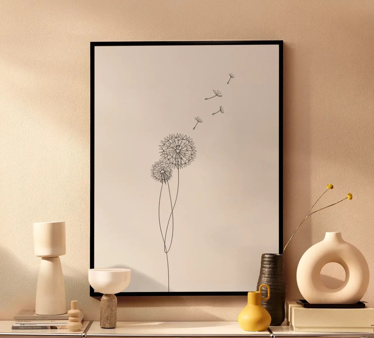 Diente de león Minimalist Line Art hahnemühle de Viv Line Art