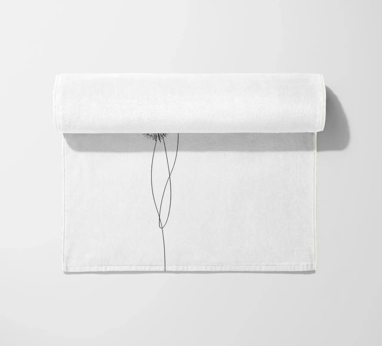 Dandelion Minimalist Line Art beach towel by Viv Line Art