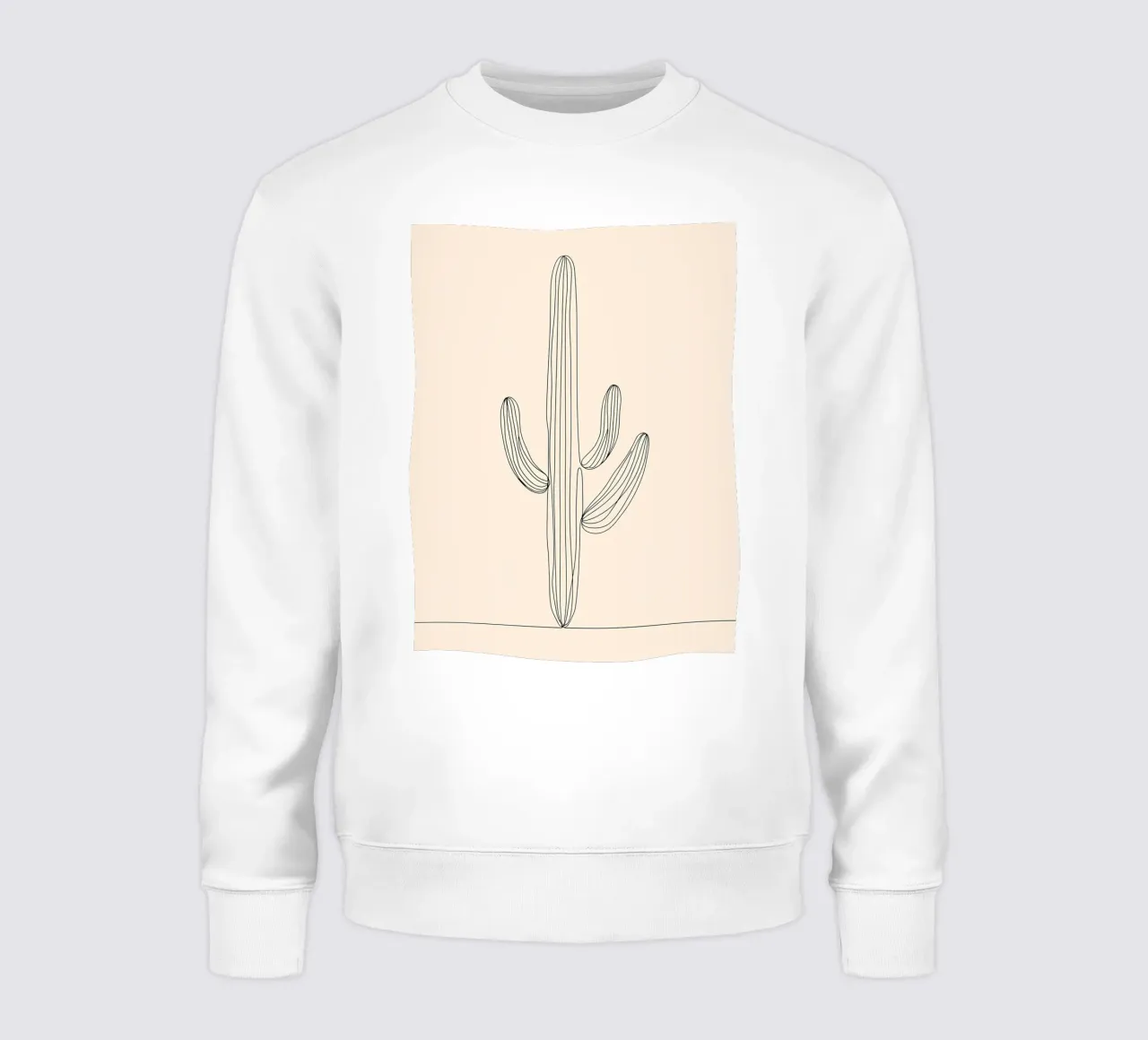 Cactus Line Art minimalista felpa da Viv Line Art