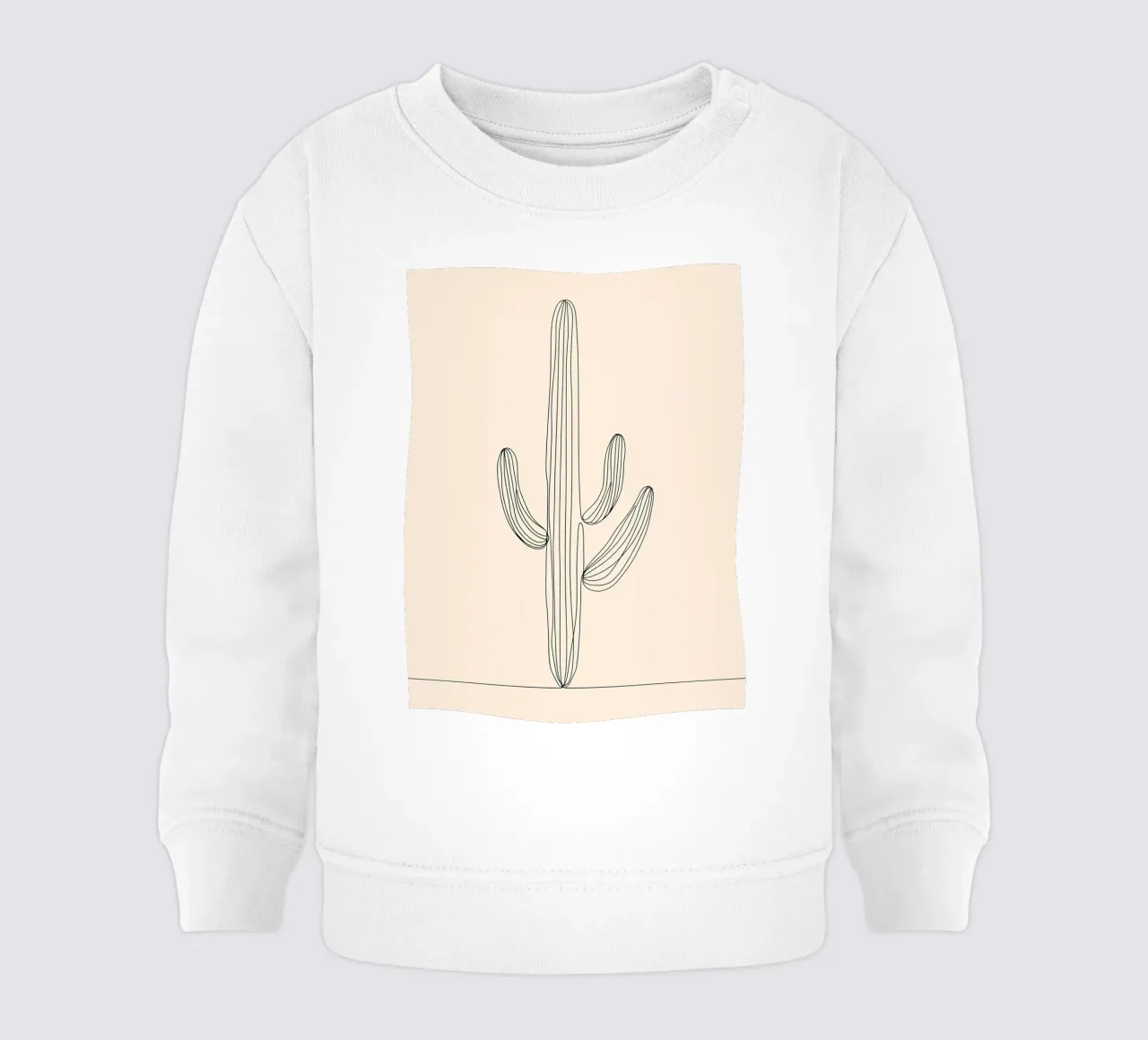 Cactus Line Art minimalista felpa neonato da Viv Line Art