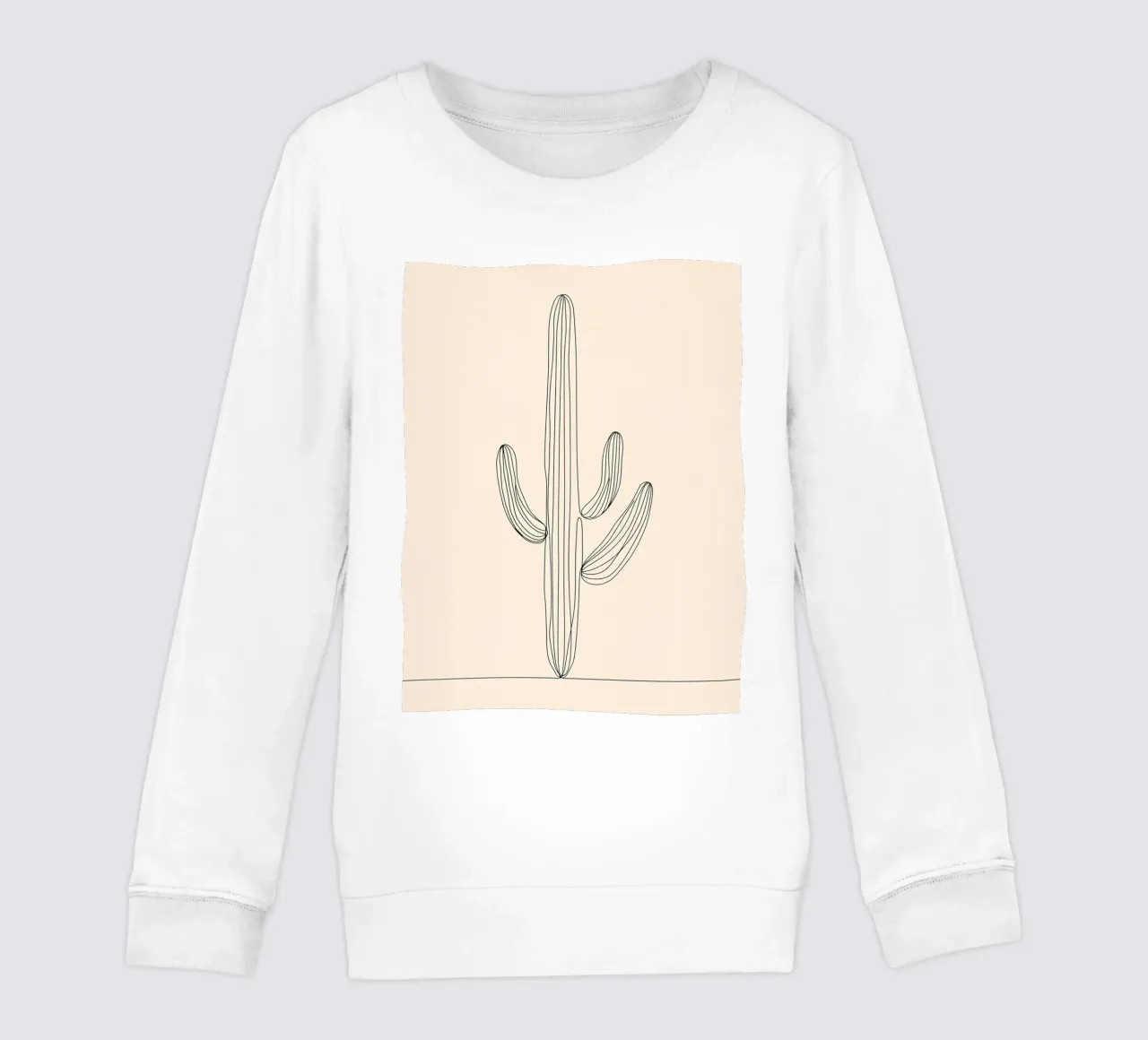 Cactus Line Art minimalista felpa bambino da Viv Line Art