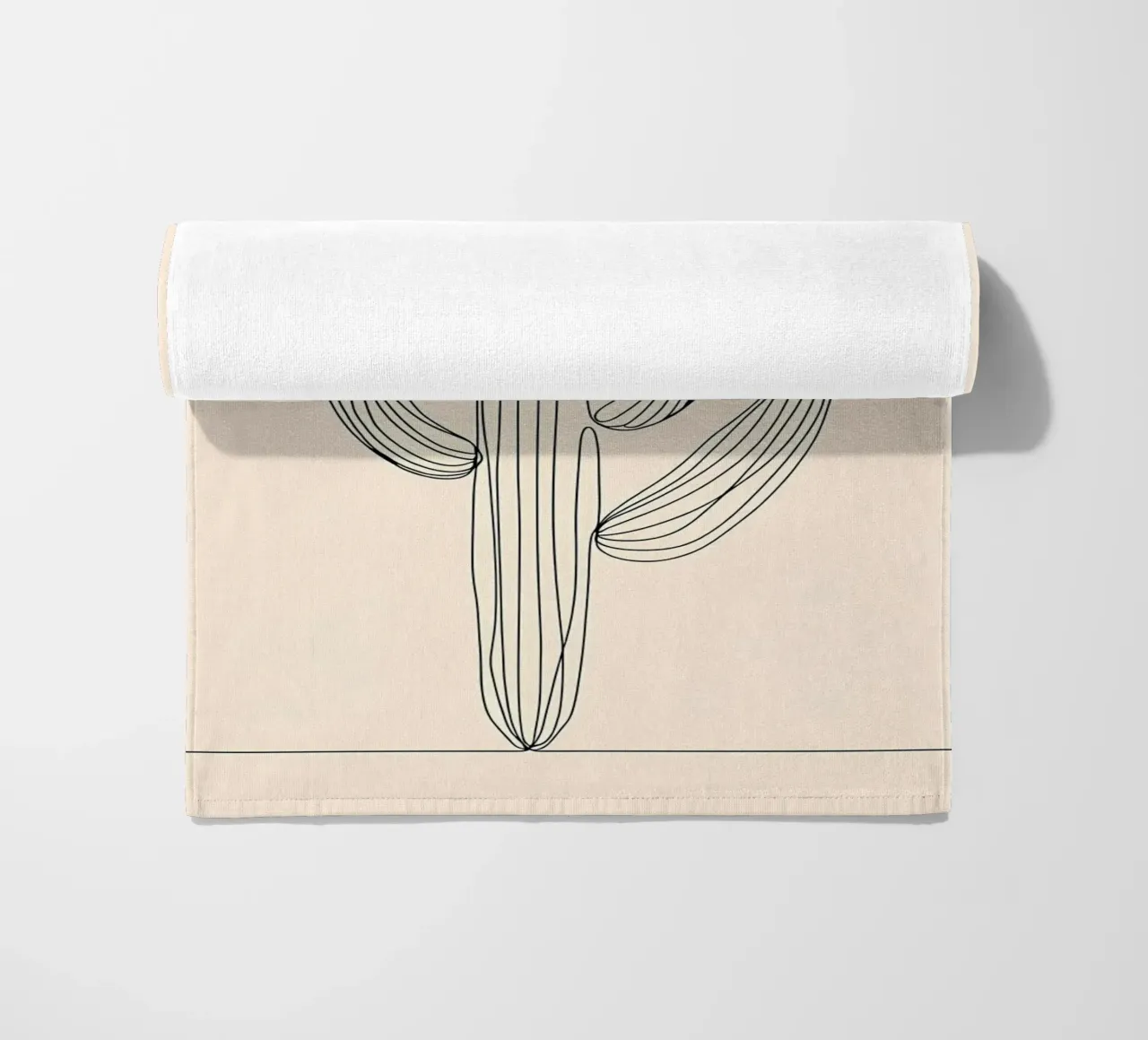 Cactus Line Art minimalista telo mare da Viv Line Art