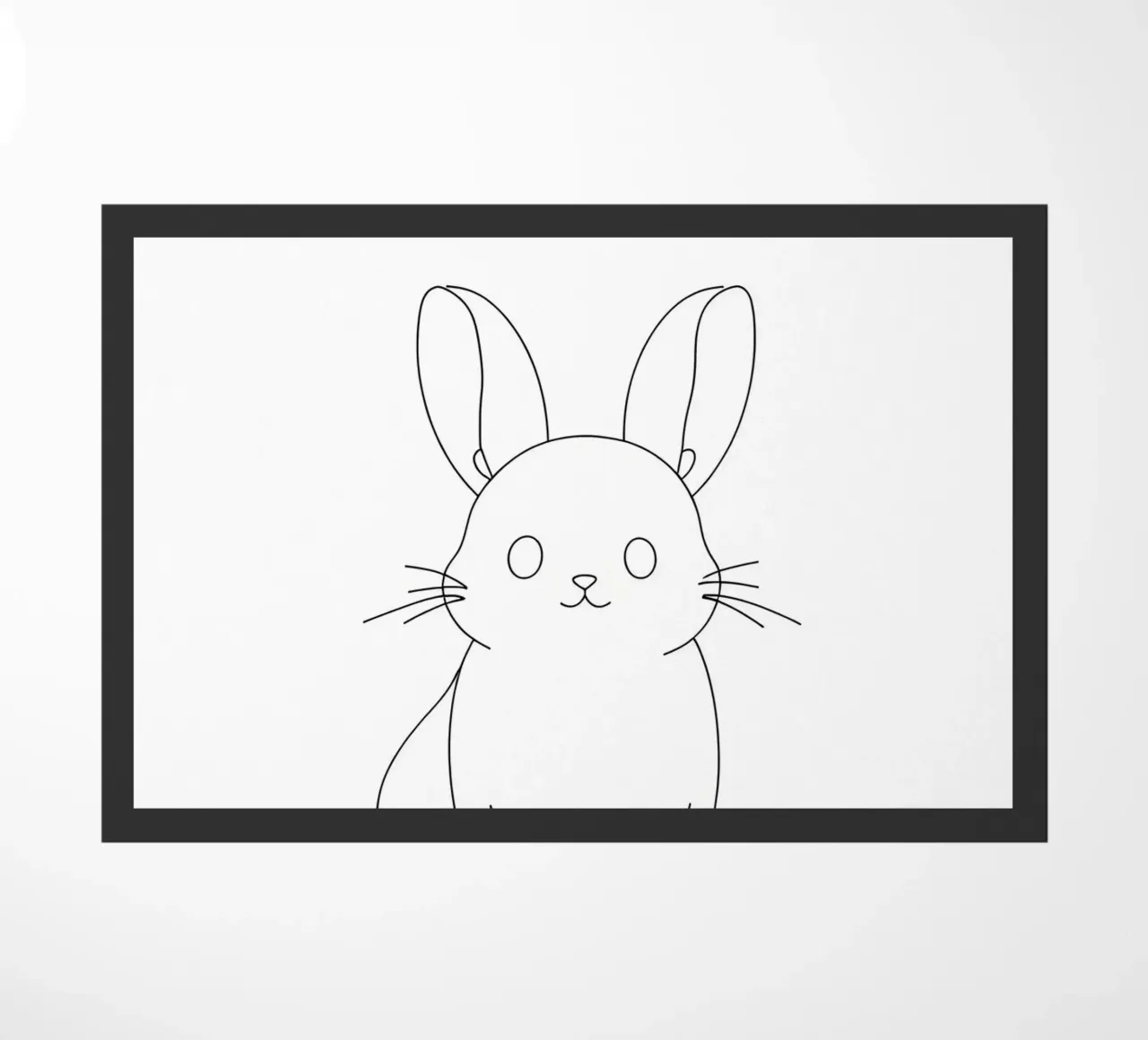 Disegno lineare minimalista di un coniglietto zerbino da Viv Line Art