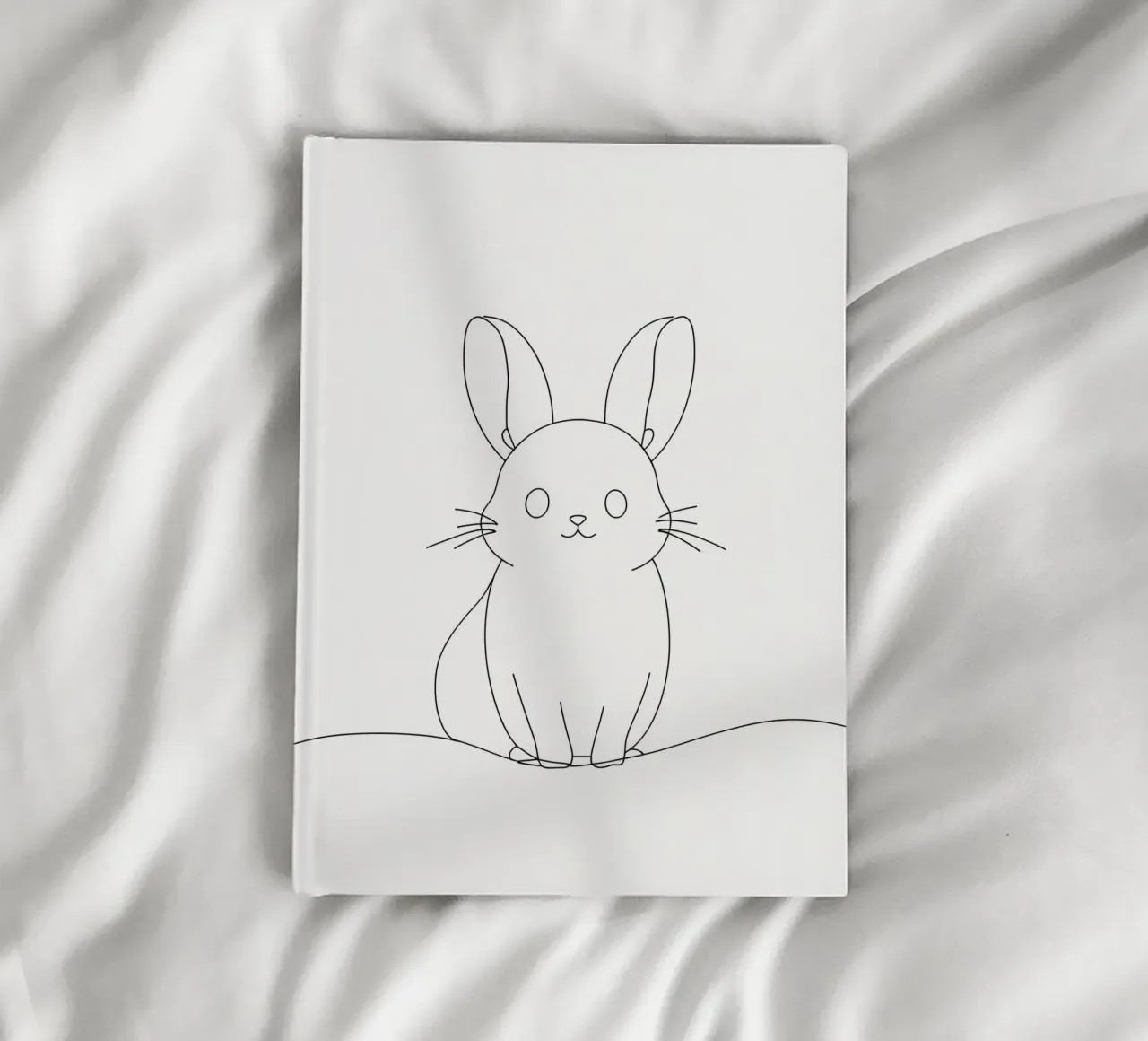 Bunny Minimalist Line Art Drawing (dessin au trait minimaliste) carnet de notes de Viv Line Art