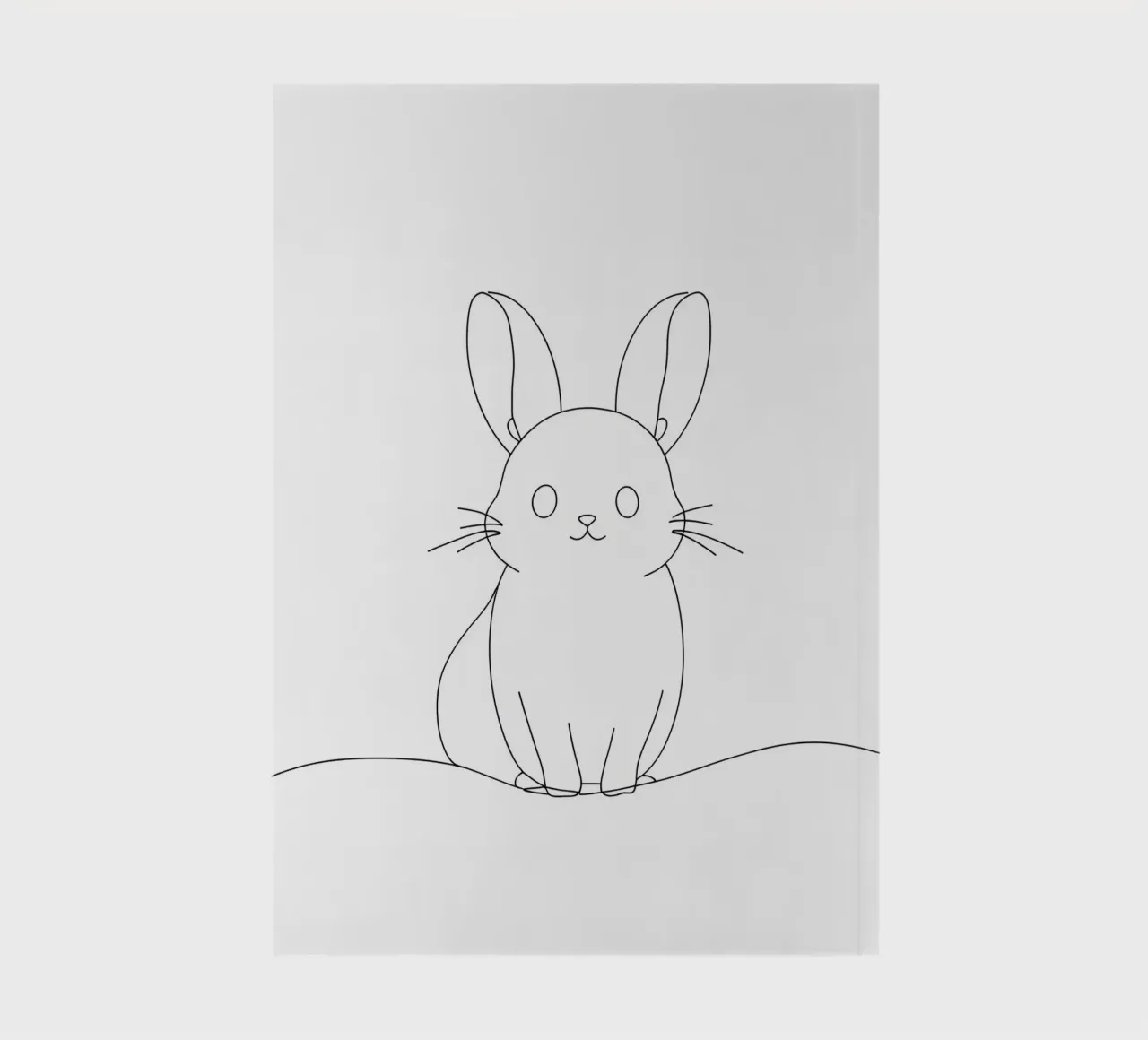 Bunny Minimalist Line Art Drawing (dessin au trait minimaliste) carnet de notes de Viv Line Art