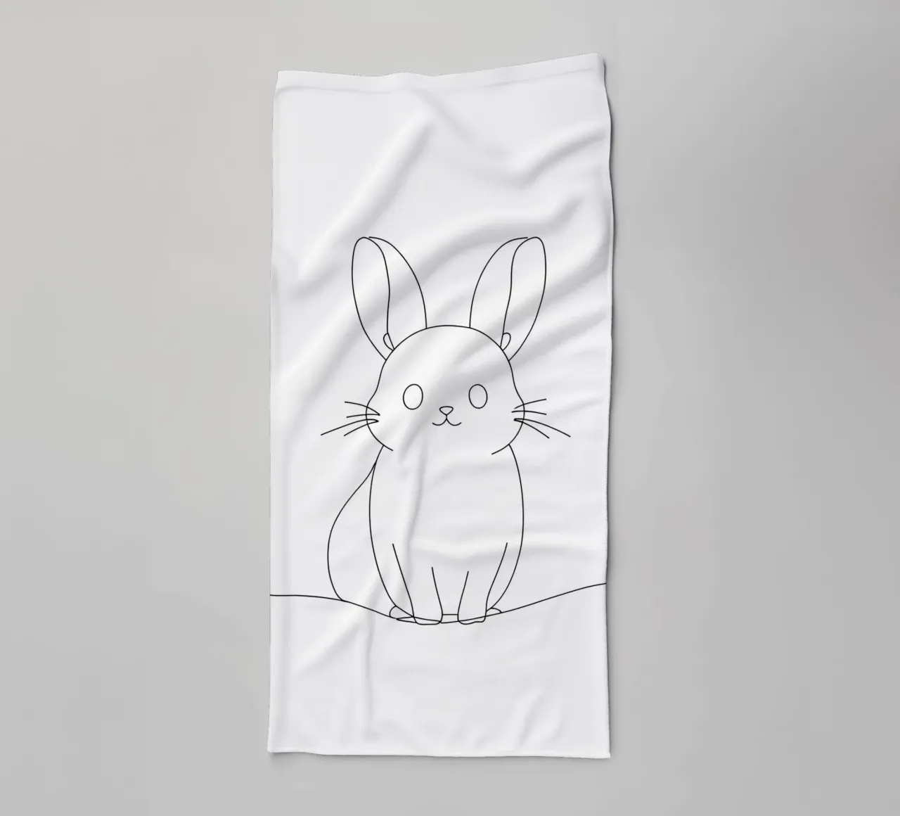 Bunny Minimalist Line Art Drawing (dessin au trait minimaliste) serviette de bain de Viv Line Art