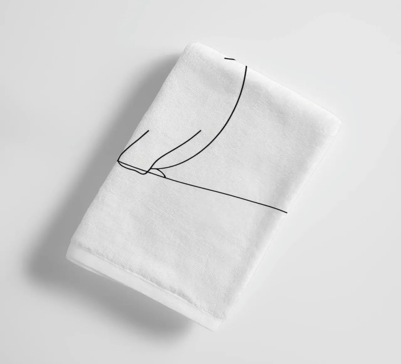 Bunny Minimalist Line Art Drawing (dessin au trait minimaliste) serviette de bain de Viv Line Art
