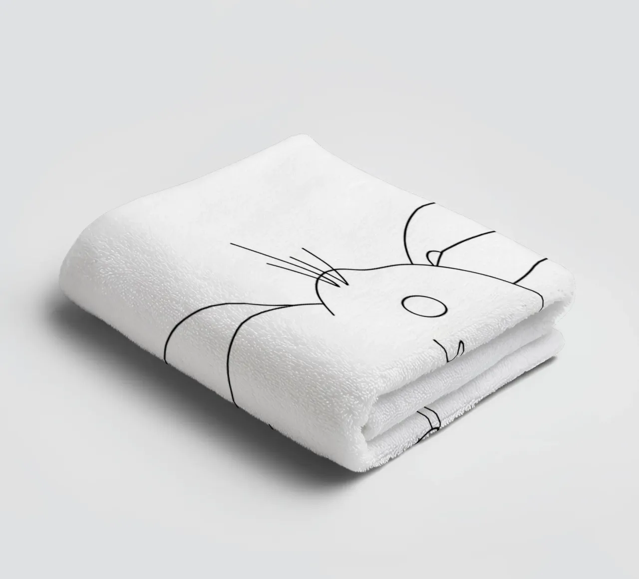 Bunny Minimalist Line Art Drawing (dessin au trait minimaliste) serviette de bain de Viv Line Art
