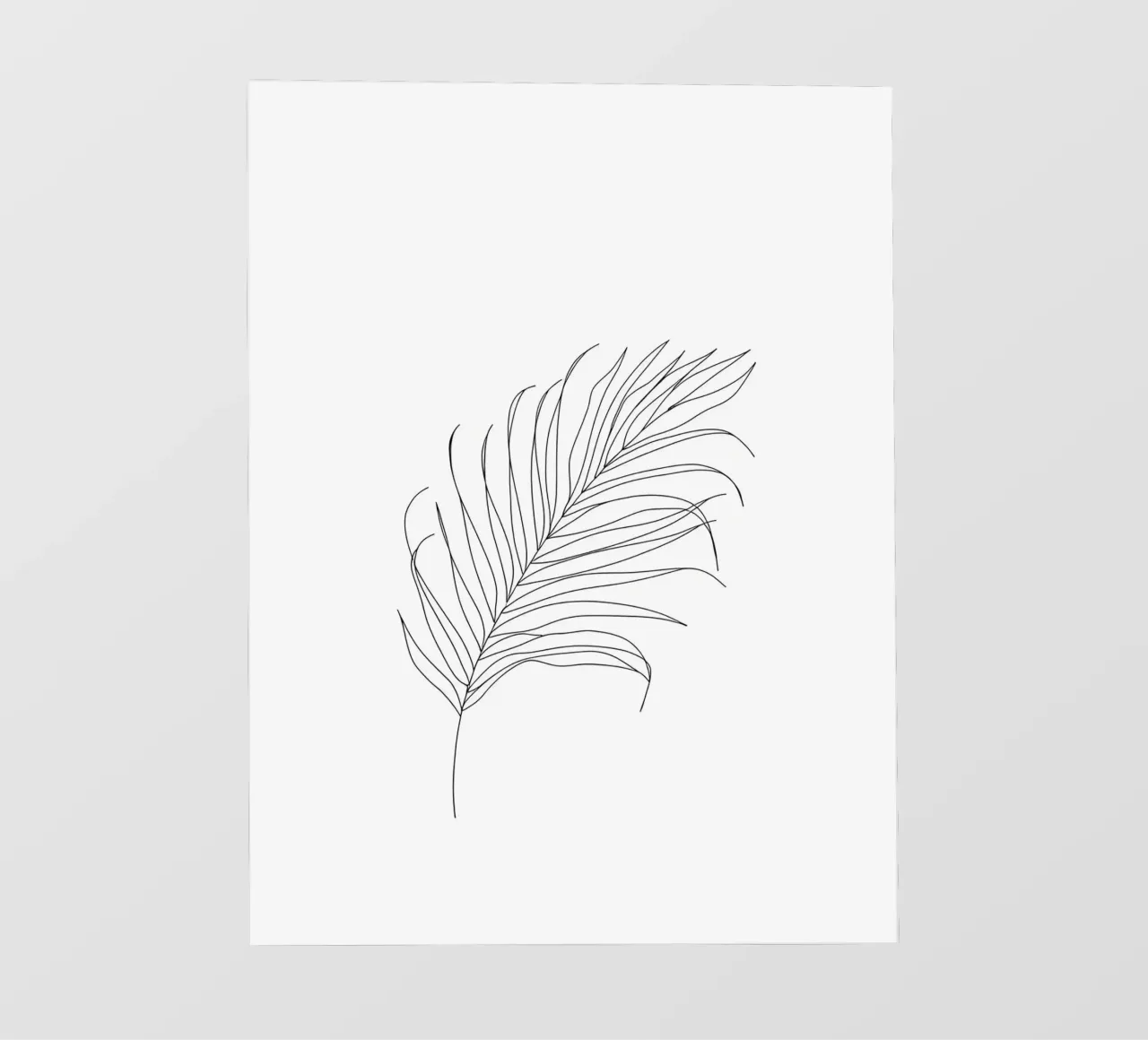 Blatt Minimalist Line Art Fototapete von Viv Line Art