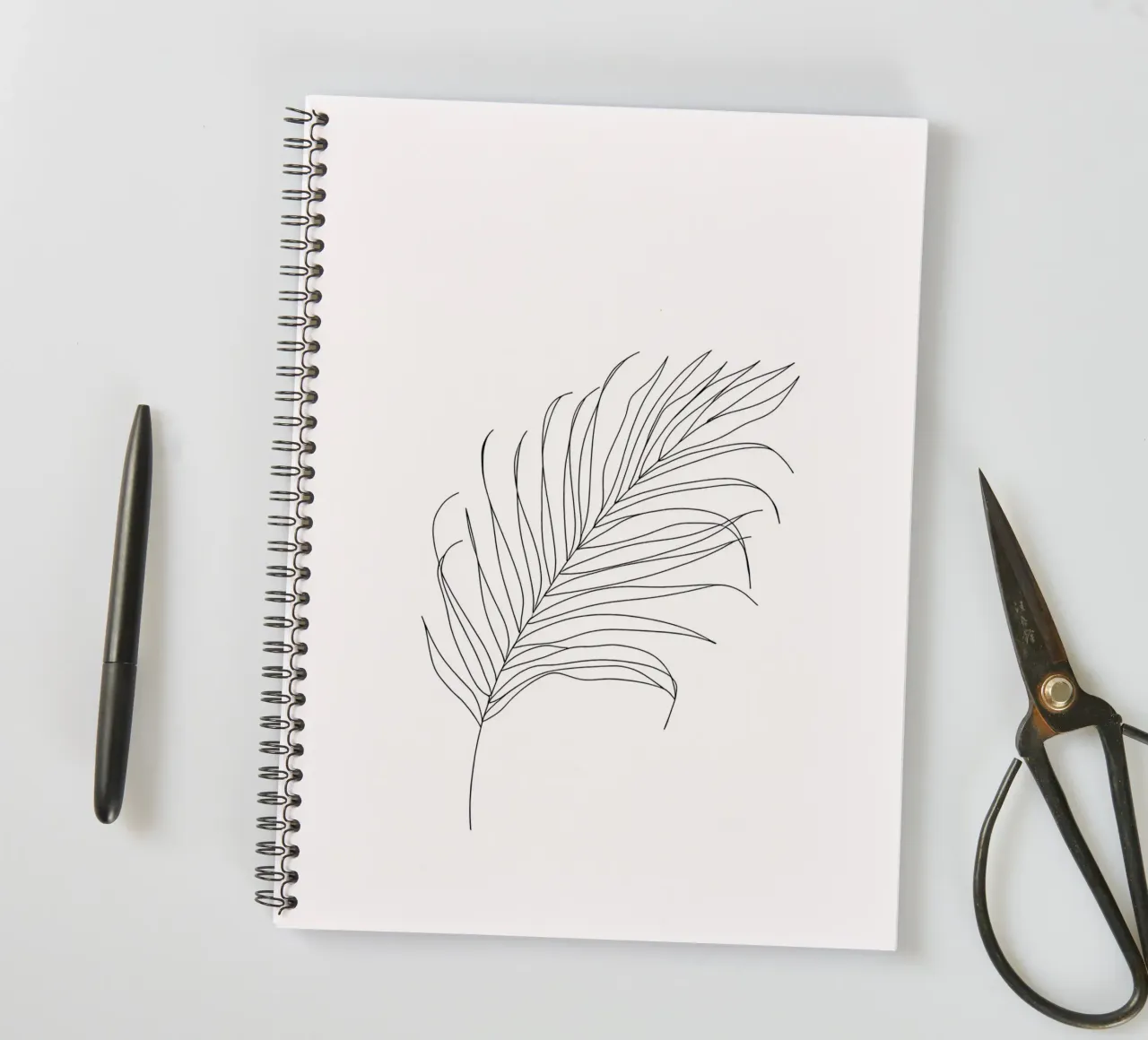 Leaf Minimalist Line Art spiral notebook by Viv Line Art